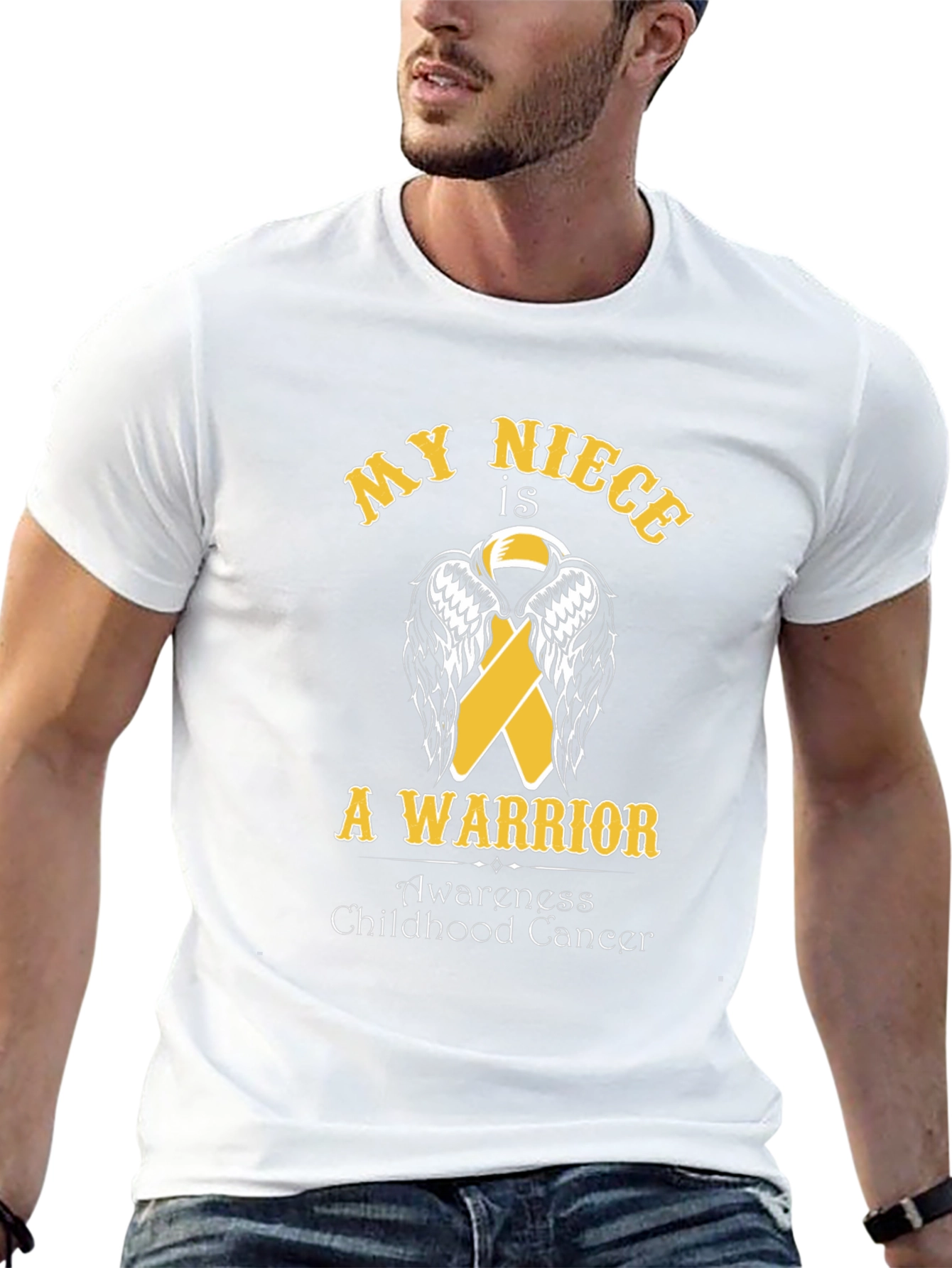 My Niece Is A Warrior Childhood Cancer Awareness T-Shirt - 13