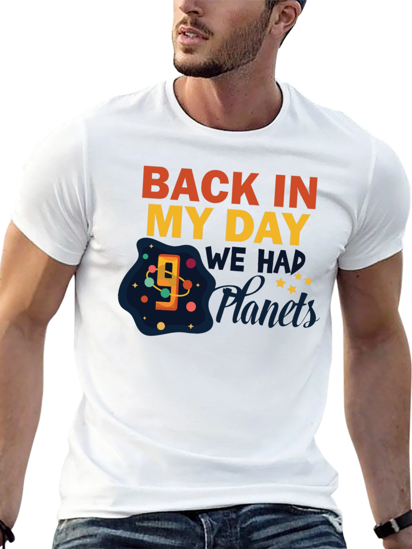 Retro "Back In My Day 9 Planets" Graphic Tee - 13