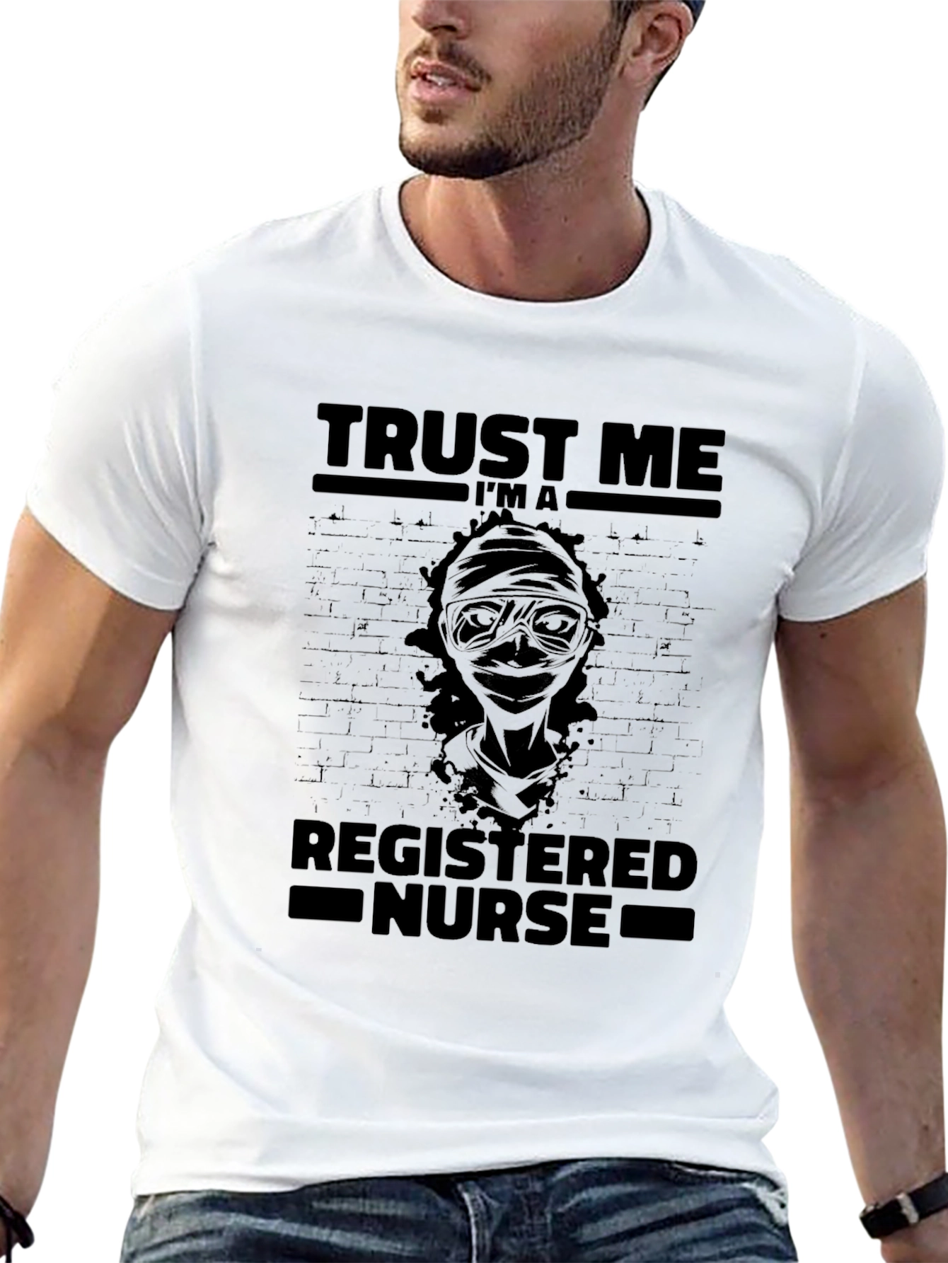 Black Trust Me I'm A Registered Nurse Mummy Graphic T-Shirt view 13