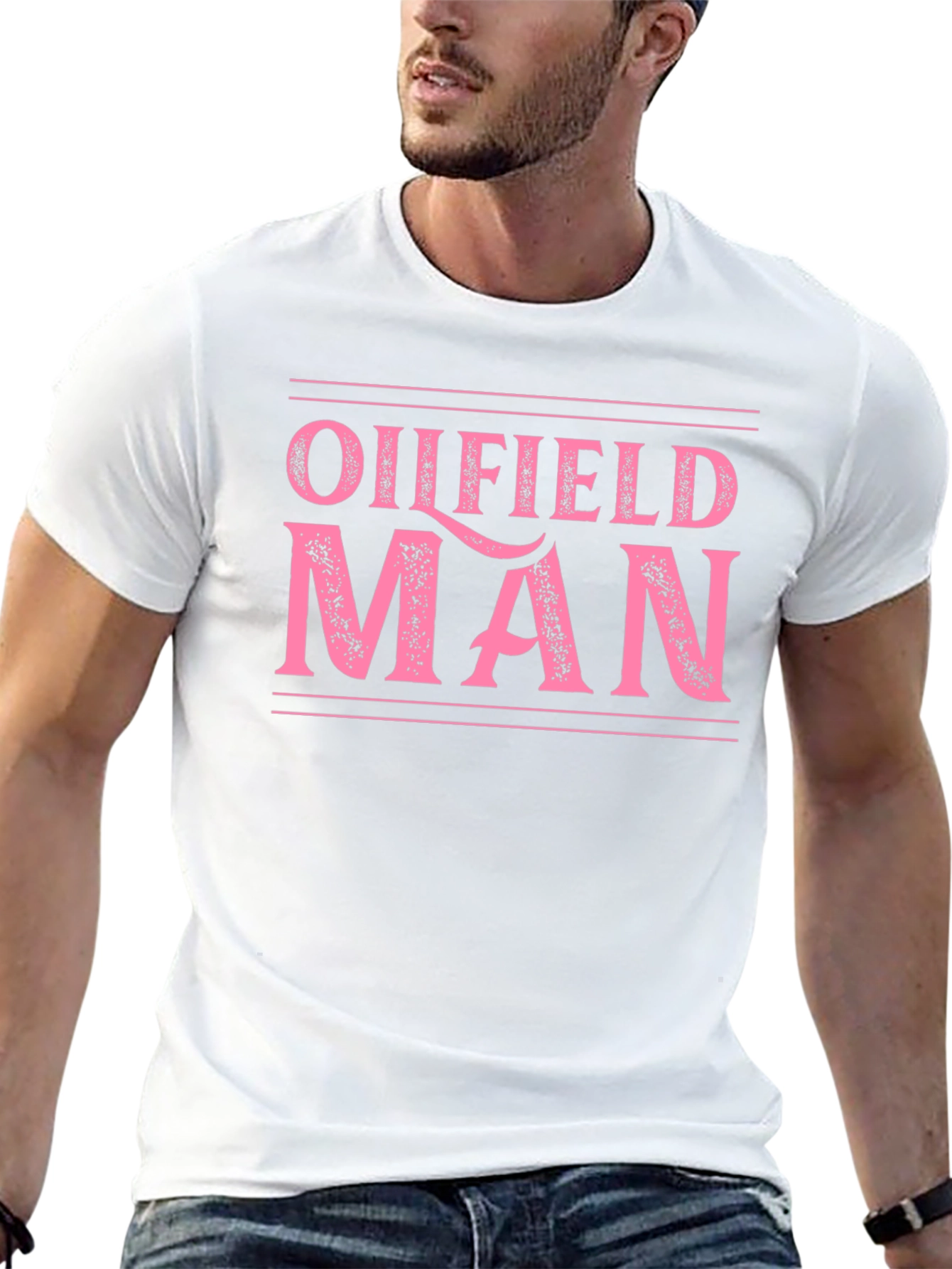Black Oilfield Man Graphic Tee - Black Cotton T-Shirt view 13