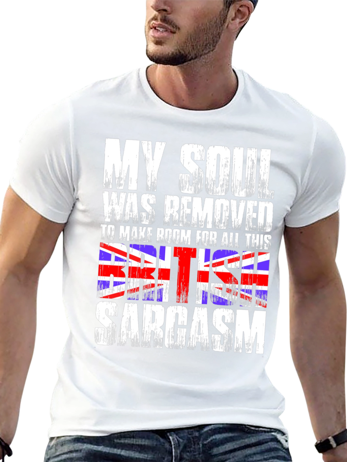 Black British Sarcasm Graphic Tee - Black view 13