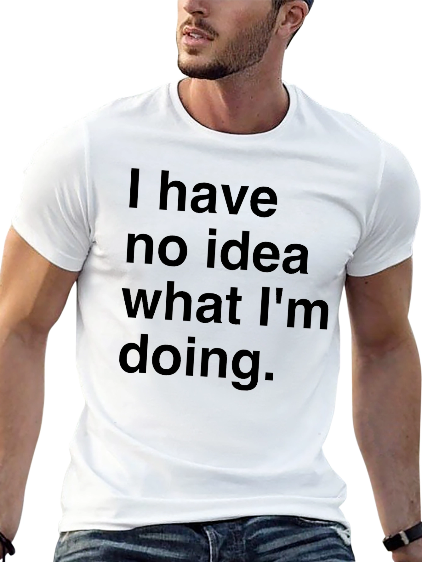 Black Funny 'I Have No Idea' Black T-Shirt view 13