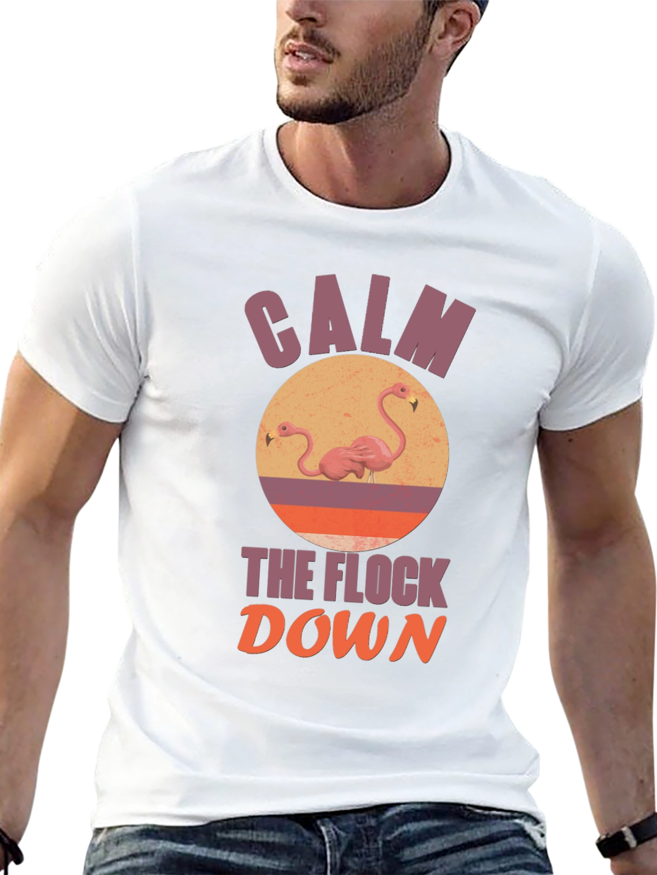 Black Calm the Flock Down Graphic T-Shirt view 13