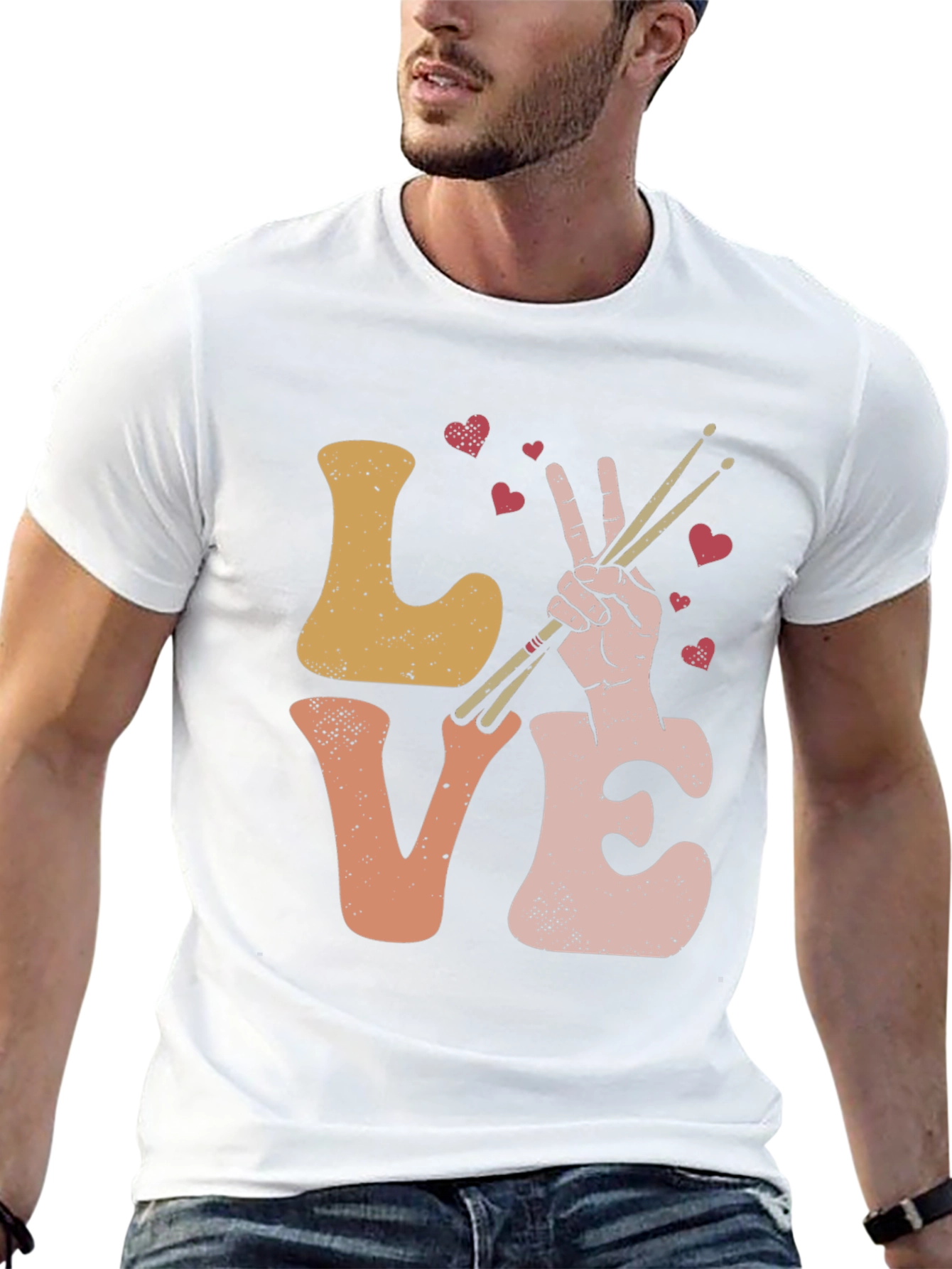 Black Love Drummer Graphic T-Shirt view 13