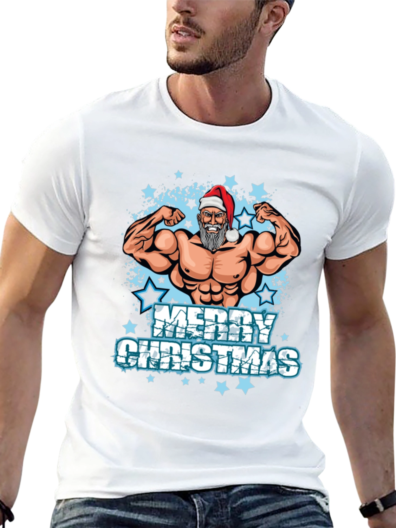 Muscle Santa Merry Christmas T-Shirt - 13