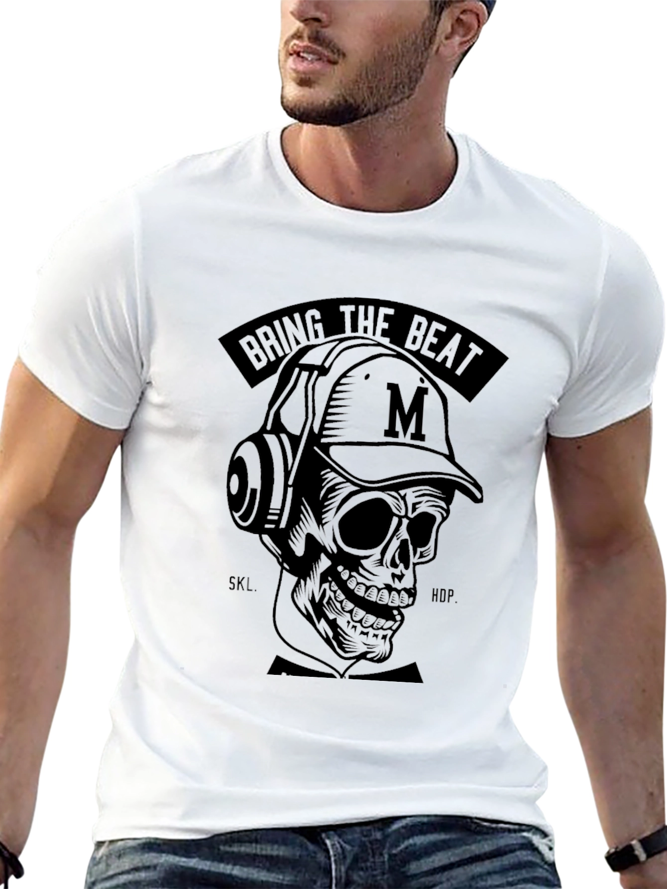 Black Bring the Beat Skull T-Shirt view 13