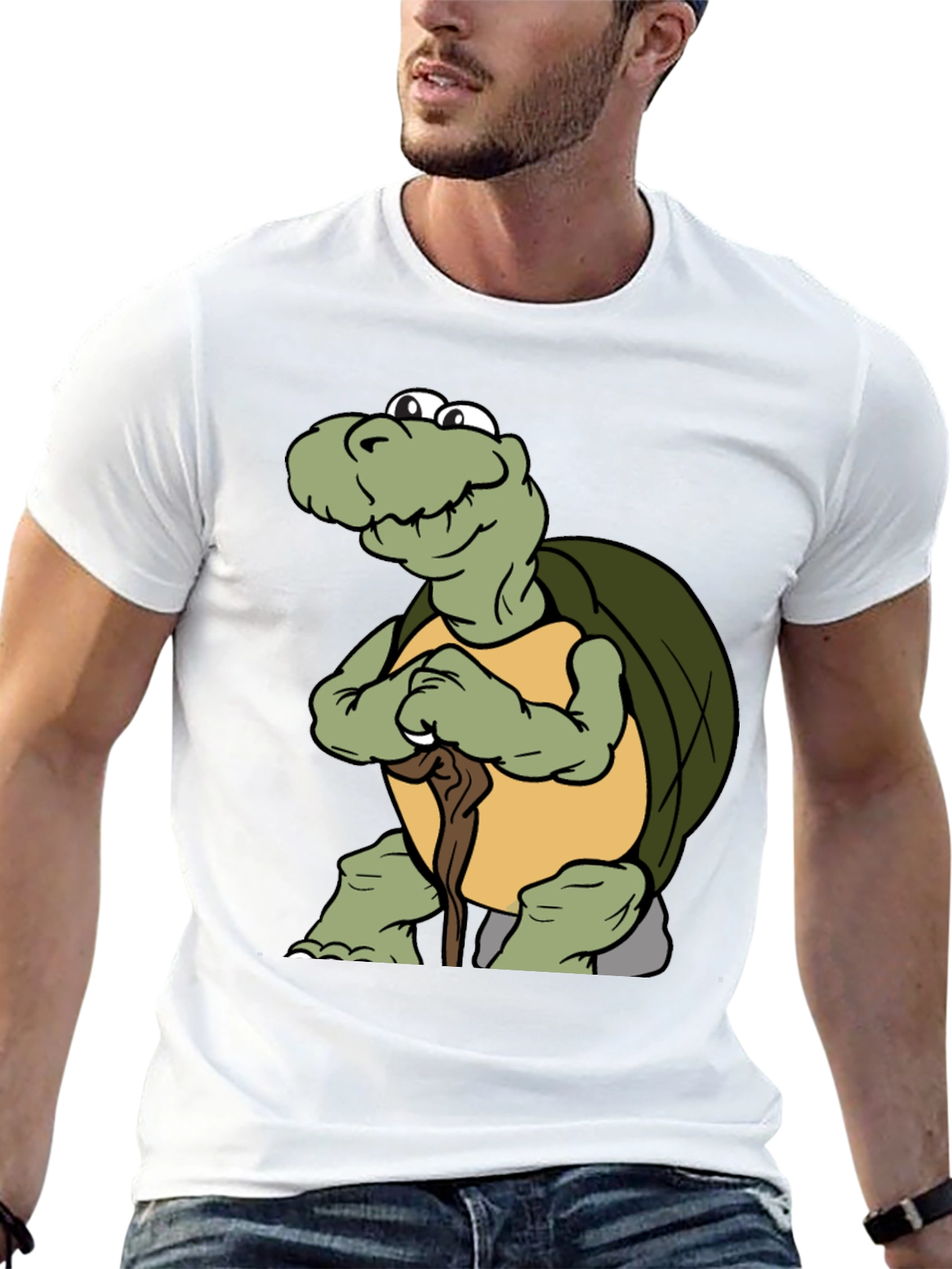 Black Funny Turtle Cartoon Black T-Shirt view 13
