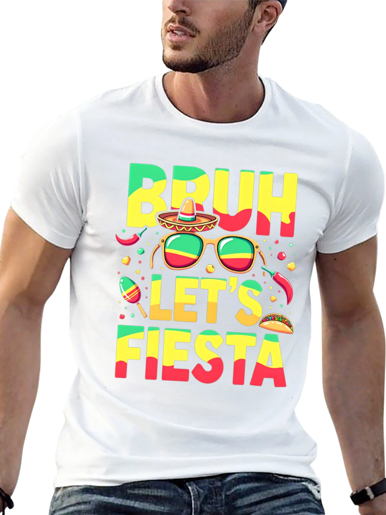 Black Bruh Let's Fiesta Graphic T-Shirt view 13