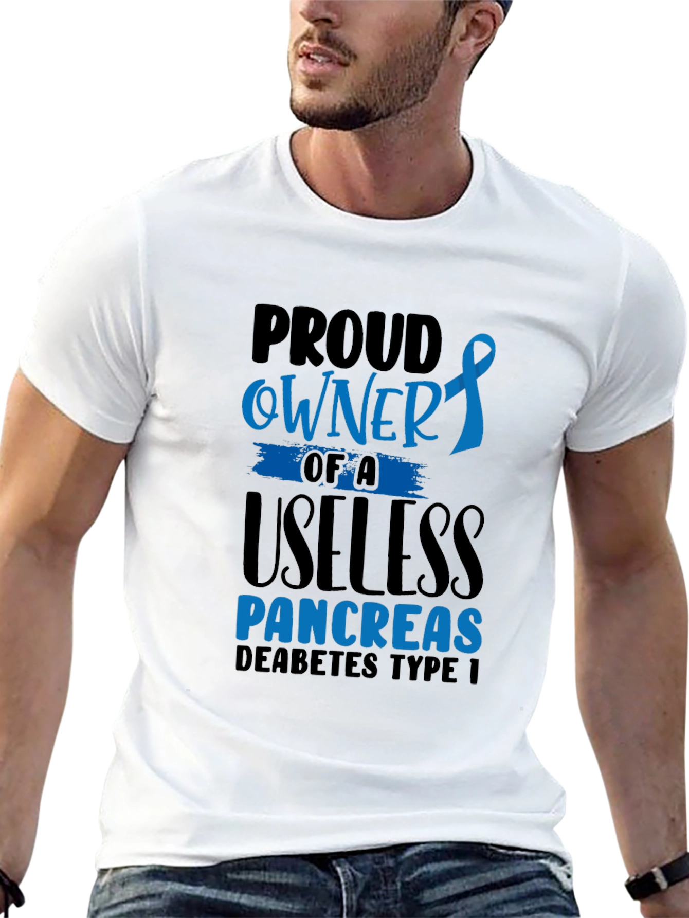 Black Proud Owner Useless Pancreas Diabetes Type 1 T-Shirt view 13