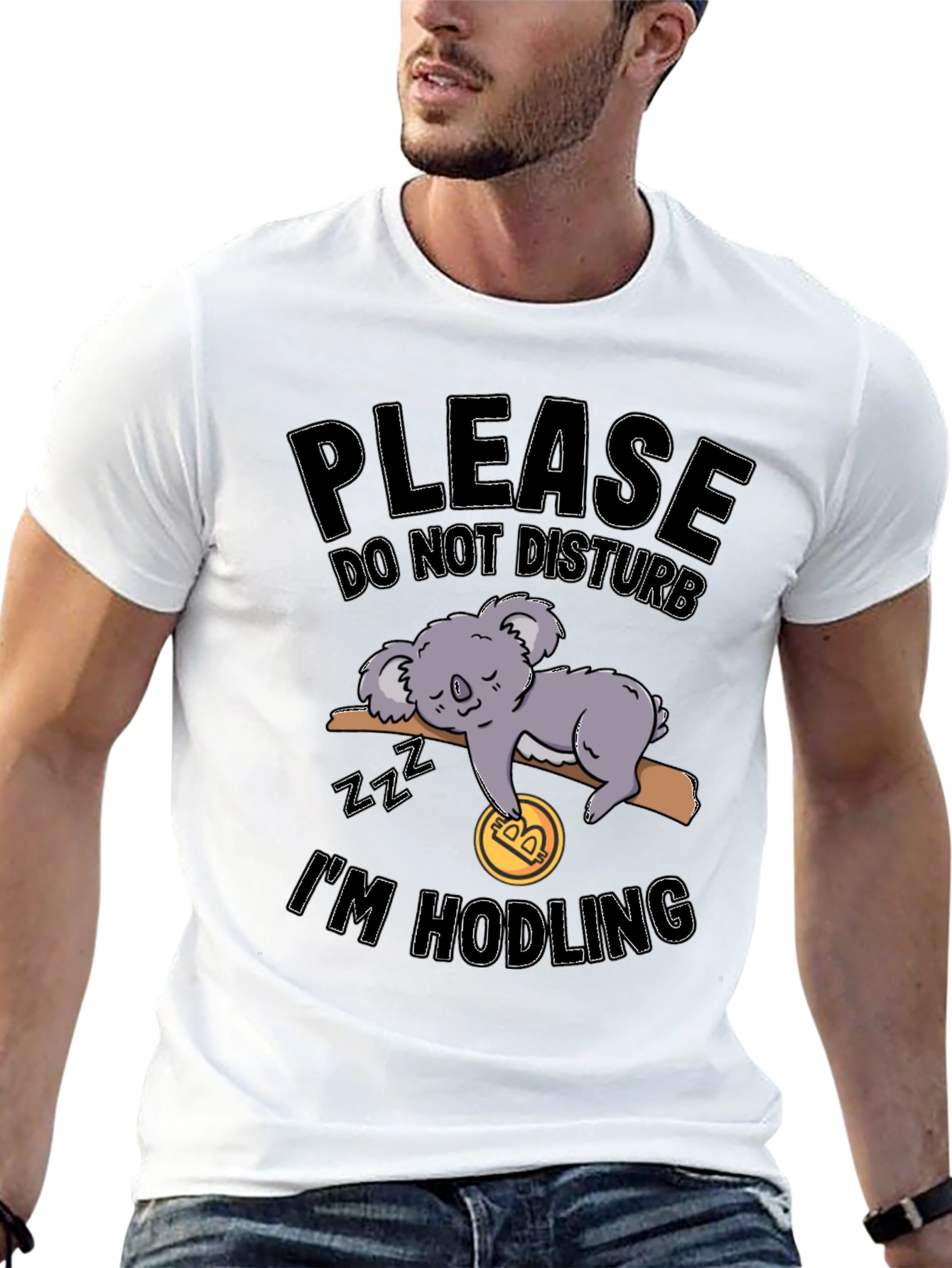 Black Funny Crypto Koala Hodler Black T-Shirt view 13