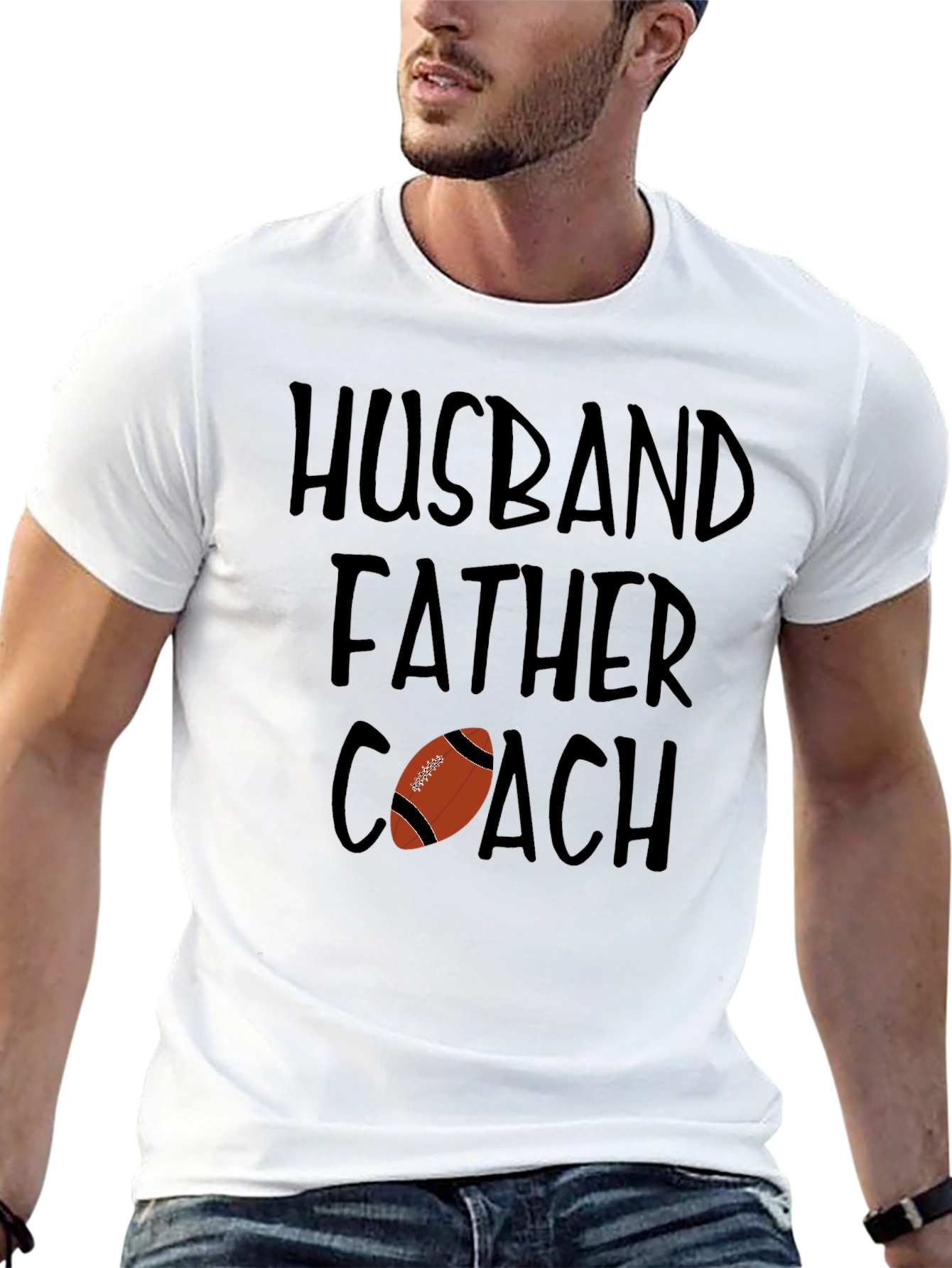 Black Husband Father Coach Graphic T-Shirt view 13