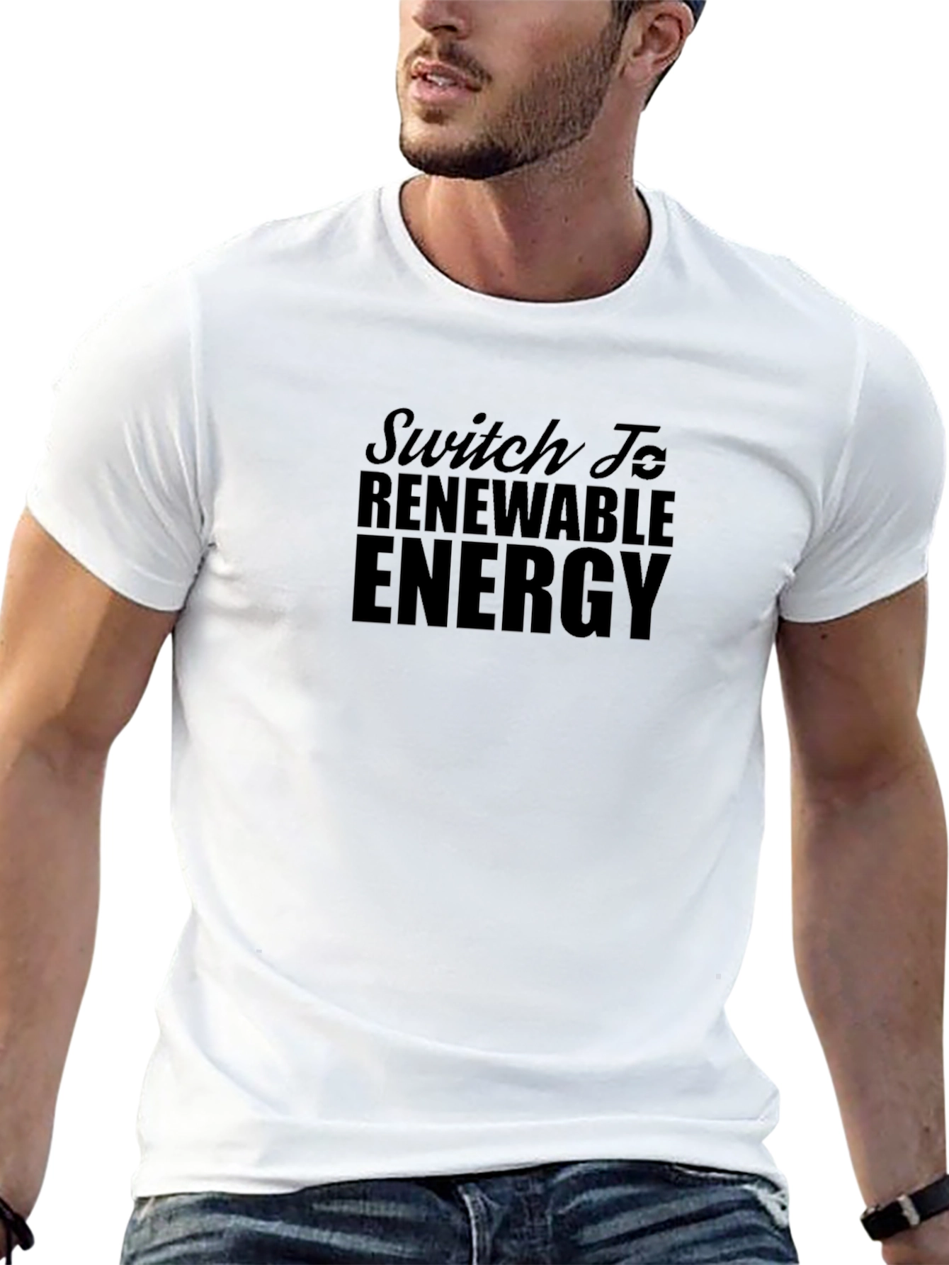 Black Renewable Energy Graphic T-Shirt view 13