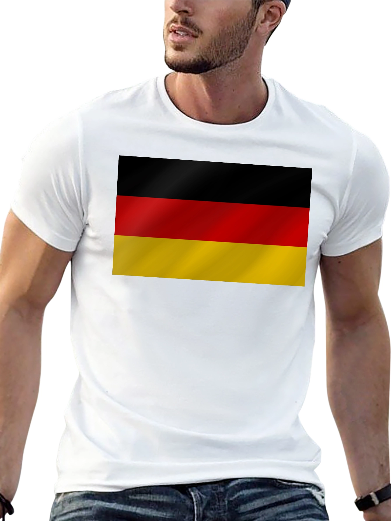 Black Germany Flag T-Shirt - Black Cotton Tee view 13