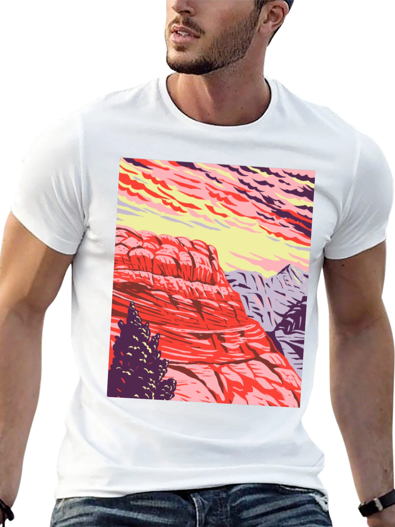 Black Mountain Landscape Graphic Tee - Nature Inspired Black T-Shirt view 13