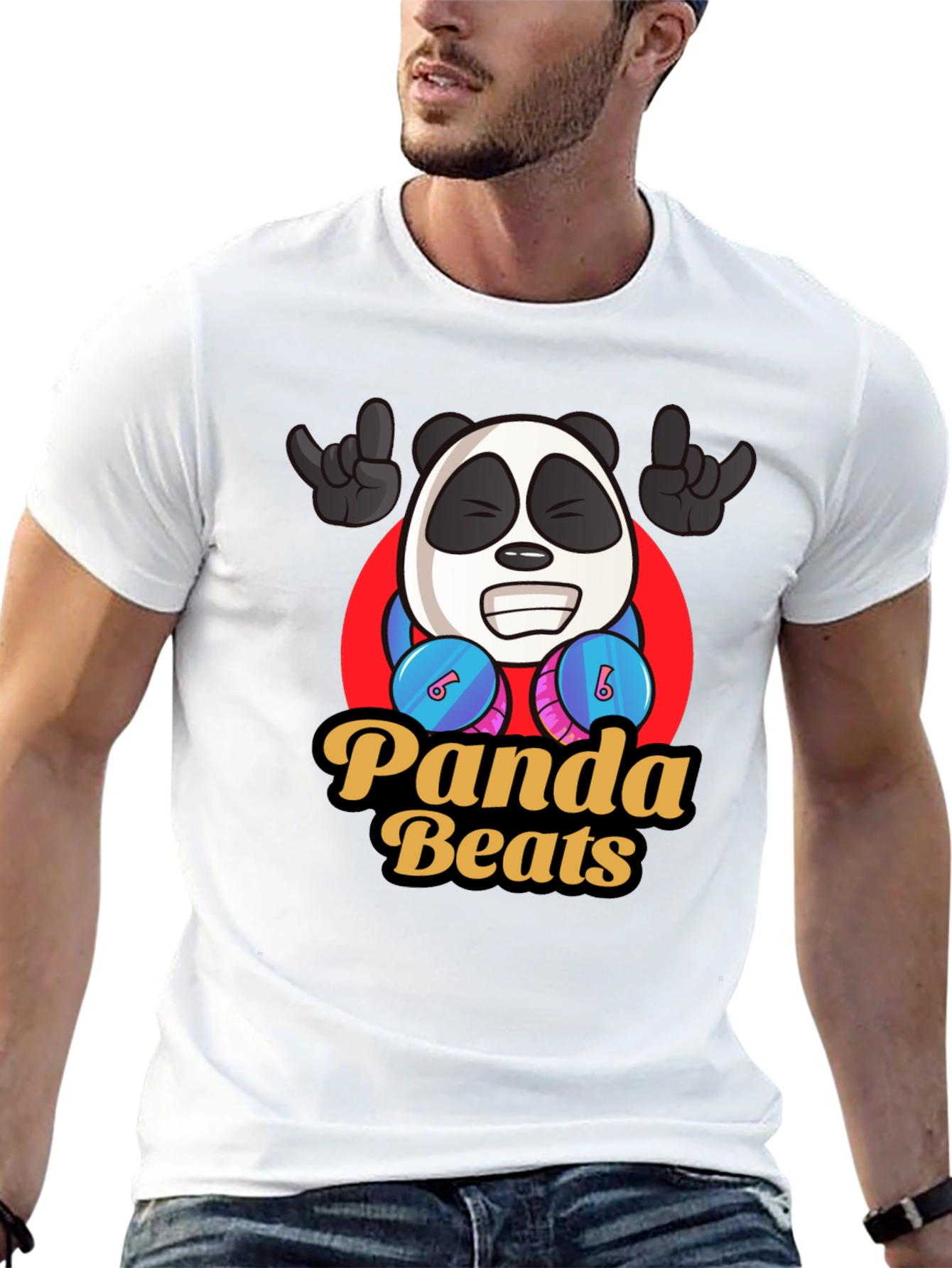 Black Panda Beats T-Shirt - Cool Graphic Tee view 13