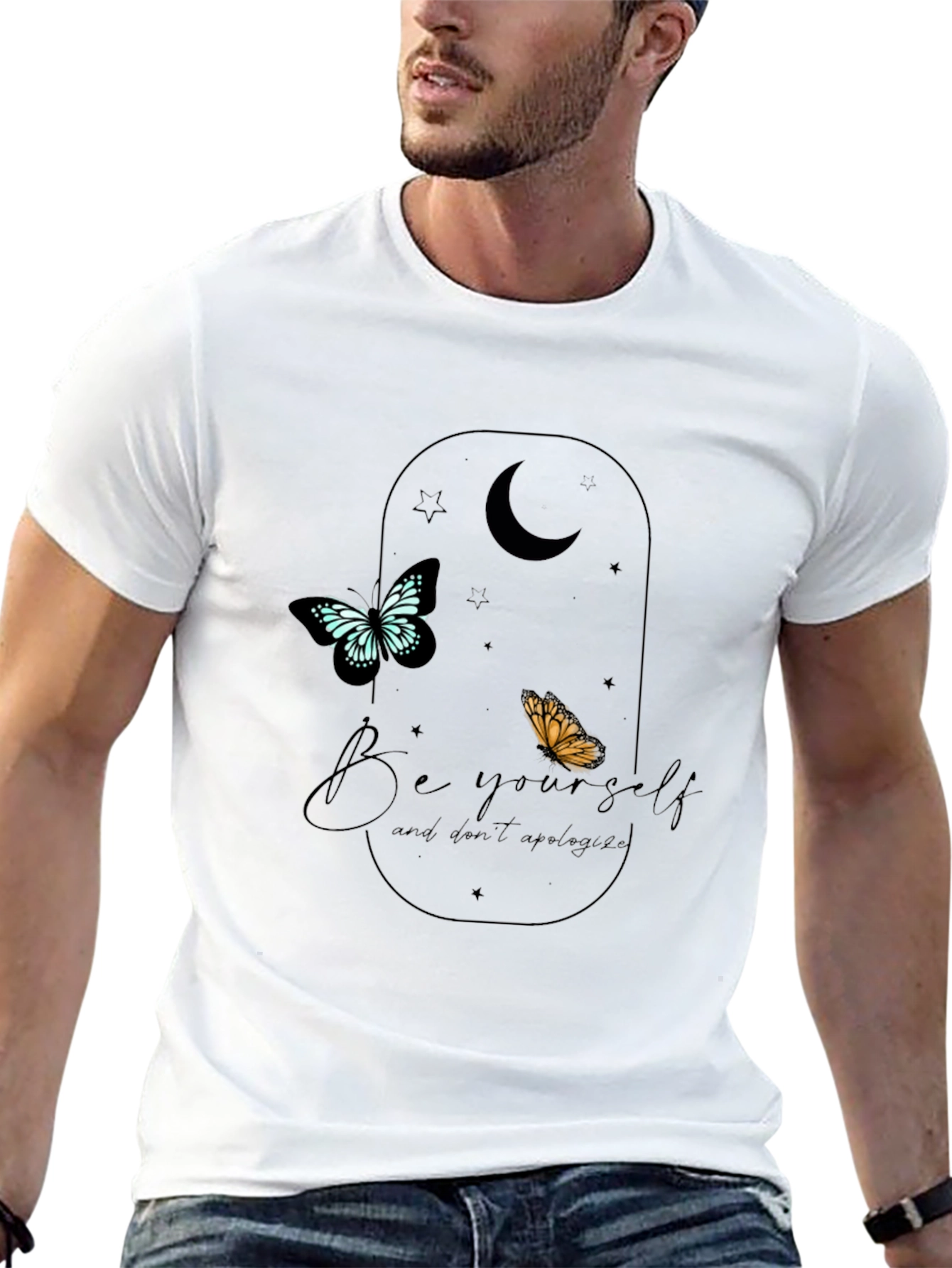 Black Be Yourself Butterfly Graphic Tee - Black view 13