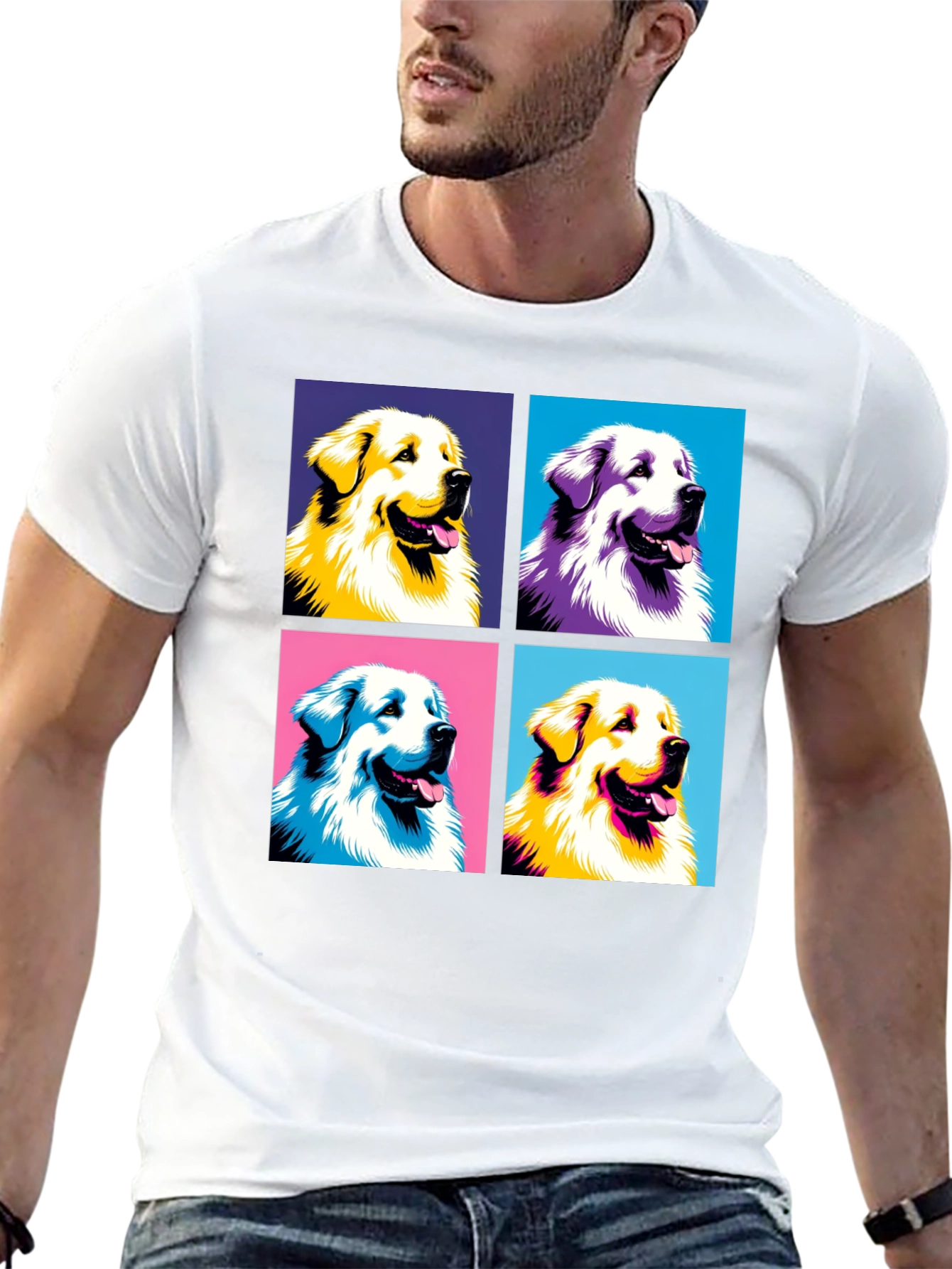 Black Dog Pop Art T-Shirt - Unique Graphic Tee view 13