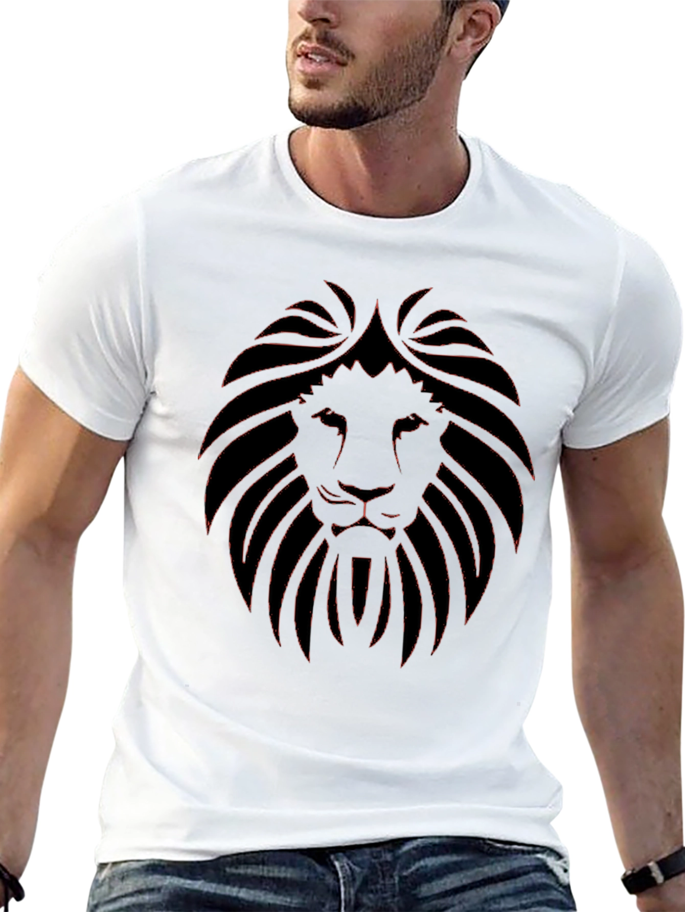 Black Lion Graphic Black T-Shirt - Bold & Stylish view 13