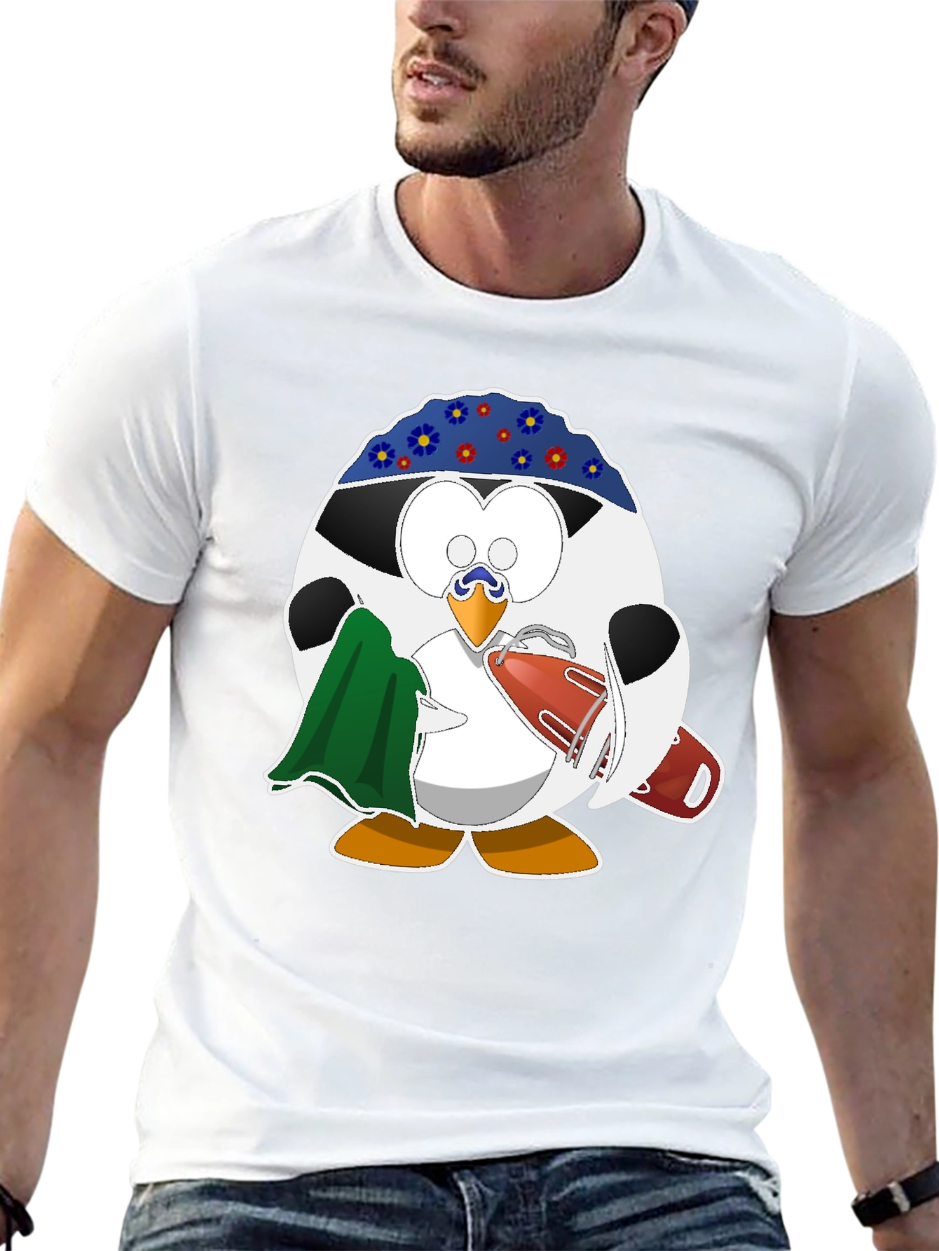Black Lifeguard Penguin Graphic T-Shirt - Black view 13