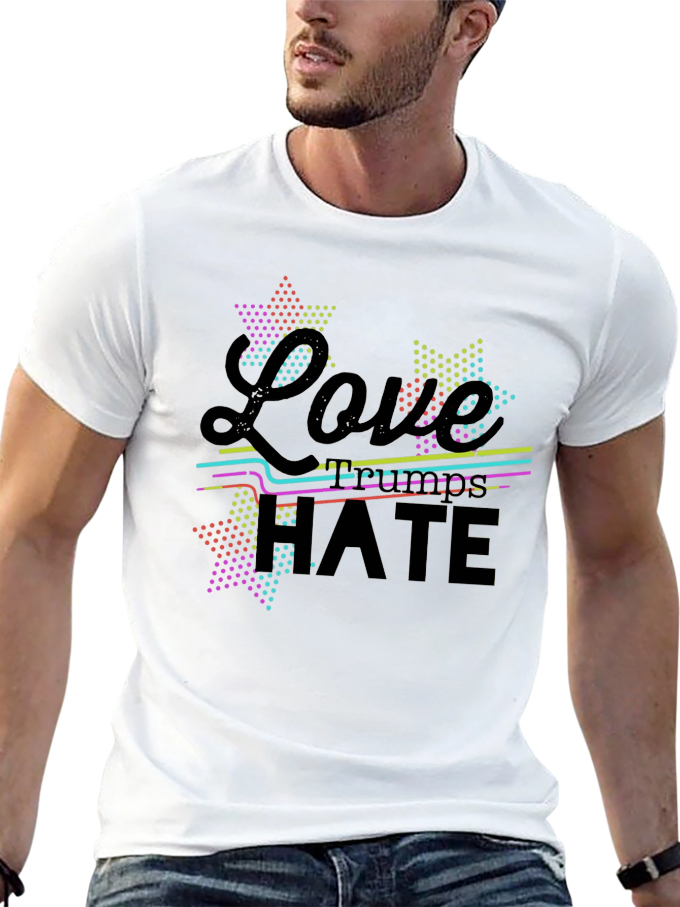 Black Love Wins Over Hate Black Graphic Tee view 13