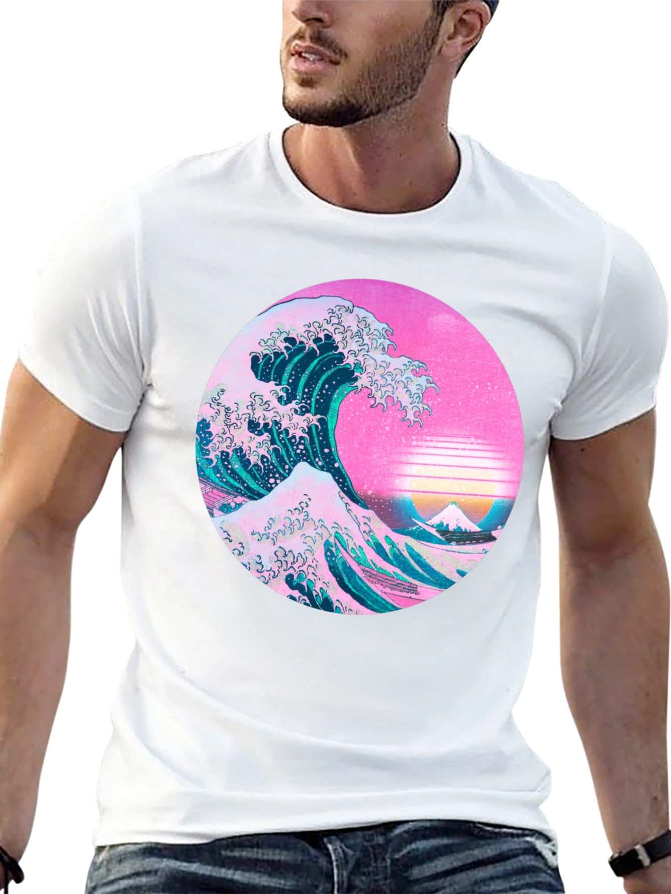 Black Great Wave Aesthetic T-Shirt view 13