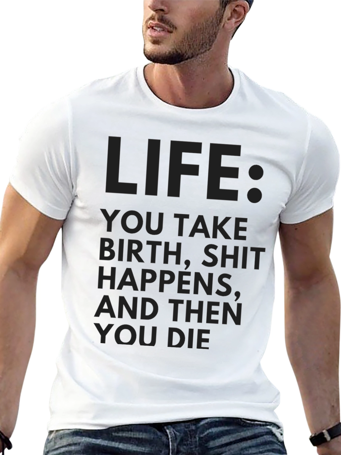 Black Life Happens Dark Humor T-Shirt view 13