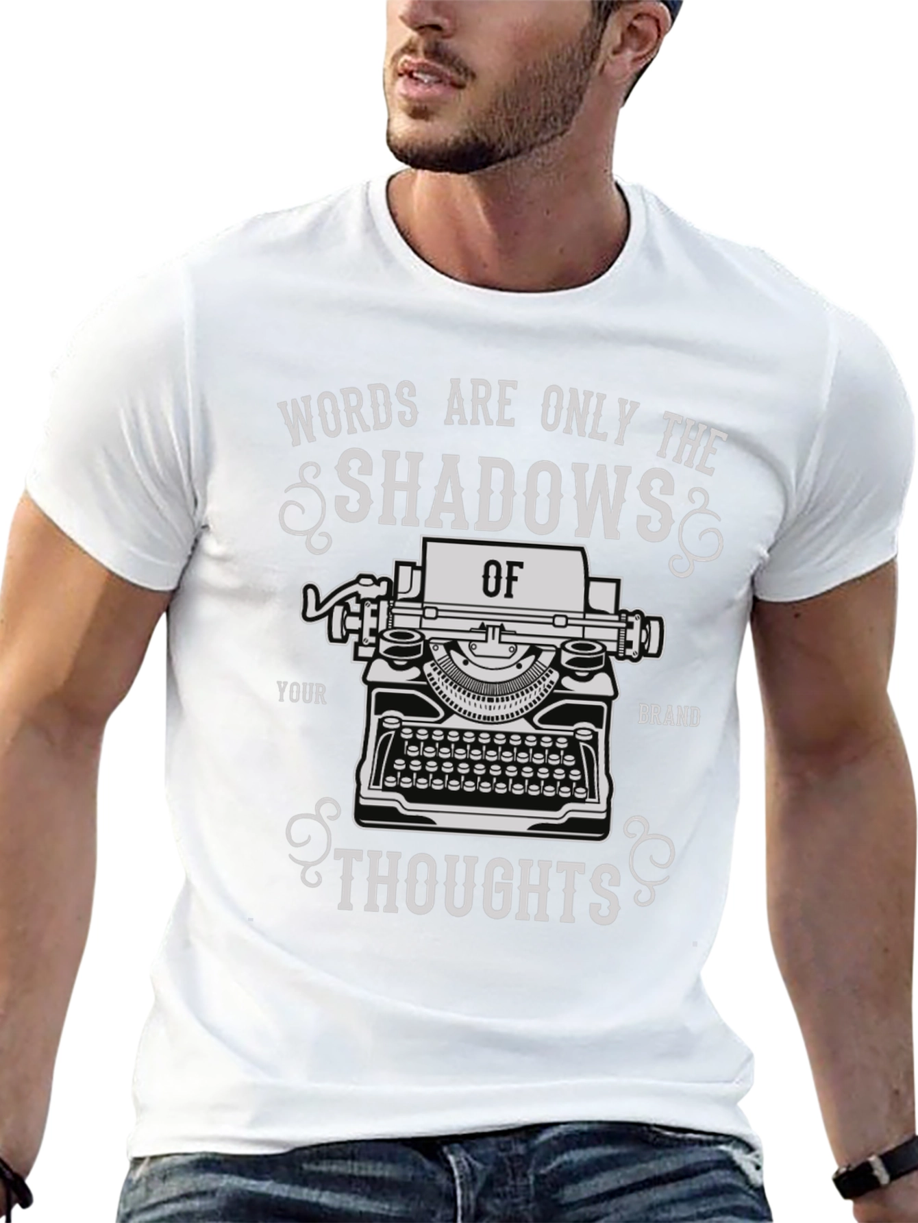 Black Shadows of Thoughts Typewriter T-Shirt view 13