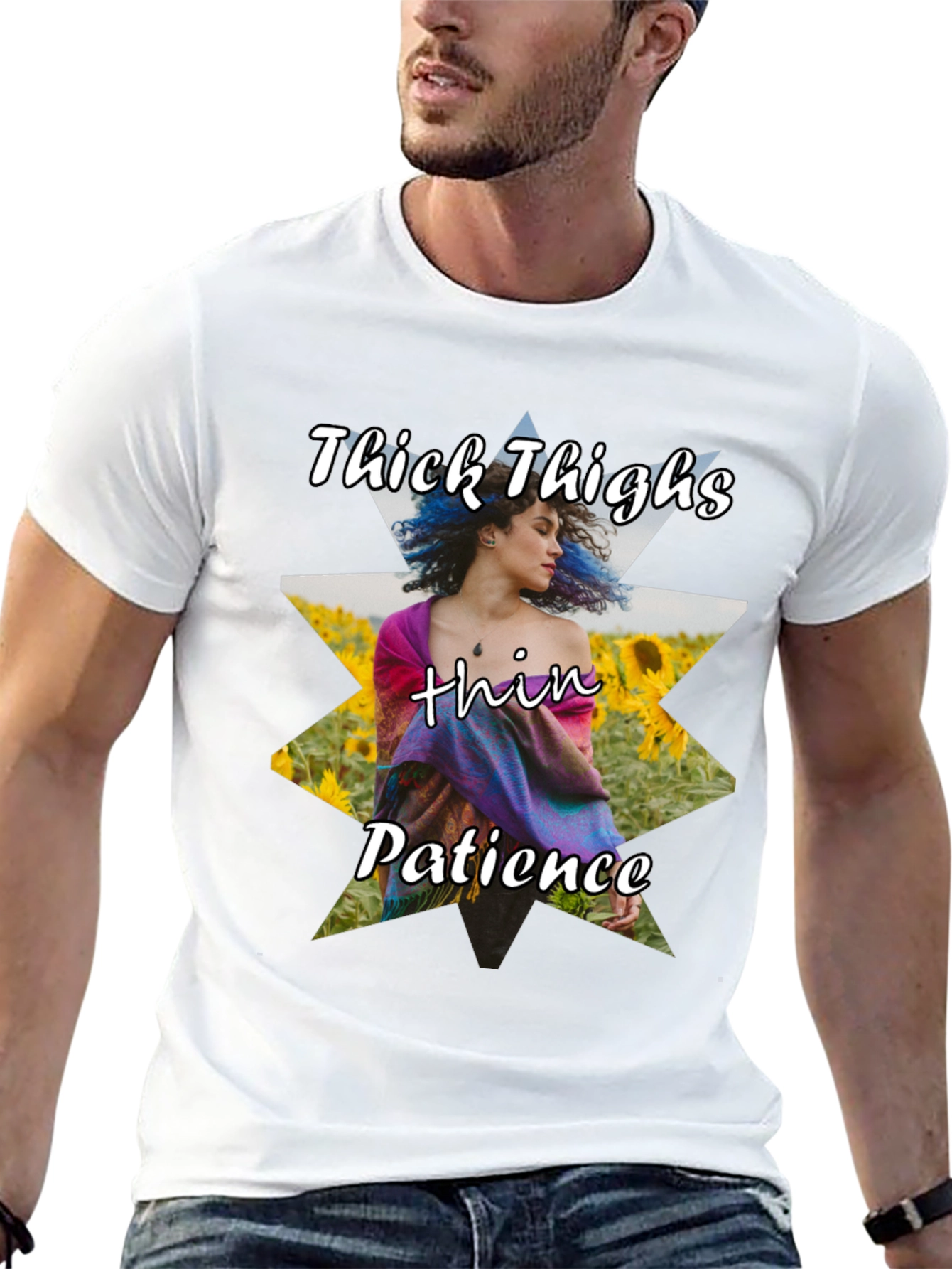 Black Thick Thighs Thin Patience Graphic T-Shirt view 13