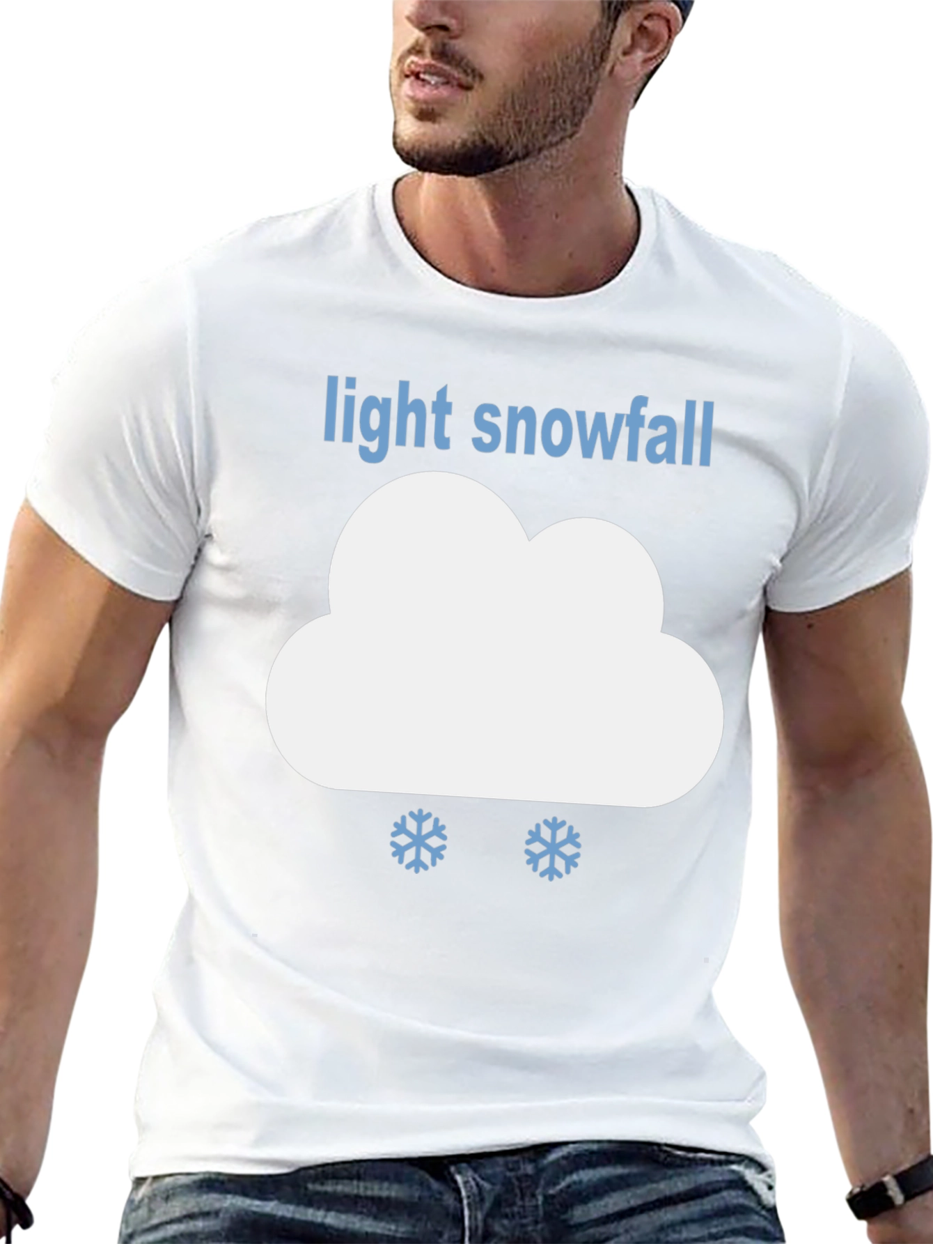 Black Light Snowfall Graphic Tee - Weather Humor T-Shirt view 13