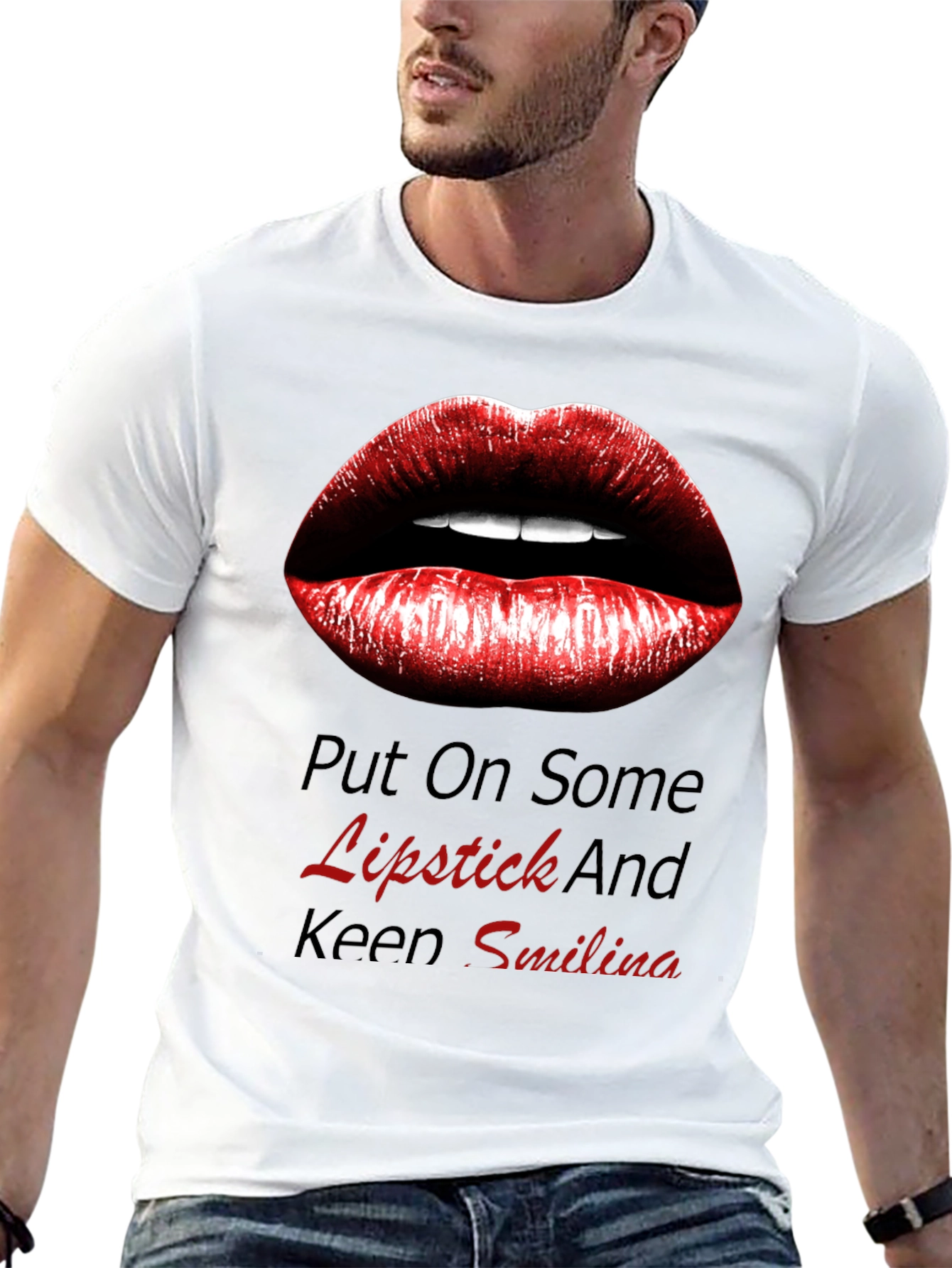 Black Lipstick Kiss Graphic Tee - Trendy Black Shirt view 13