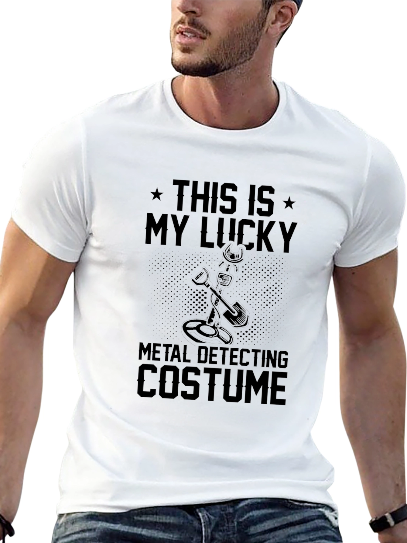 Black Lucky Metal Detecting Costume T-Shirt view 13