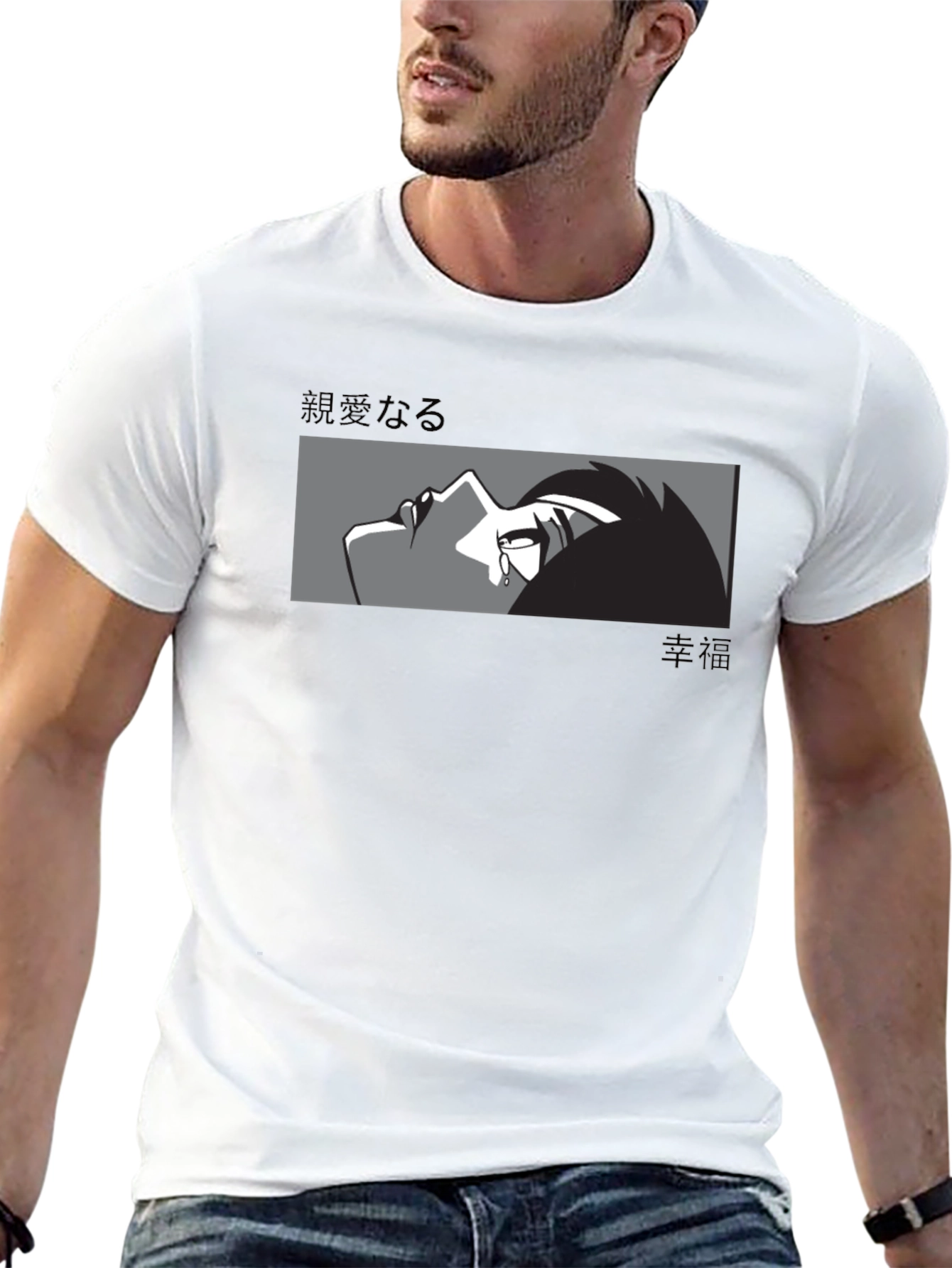 Black Anime Graphic Print Black T-Shirt view 13