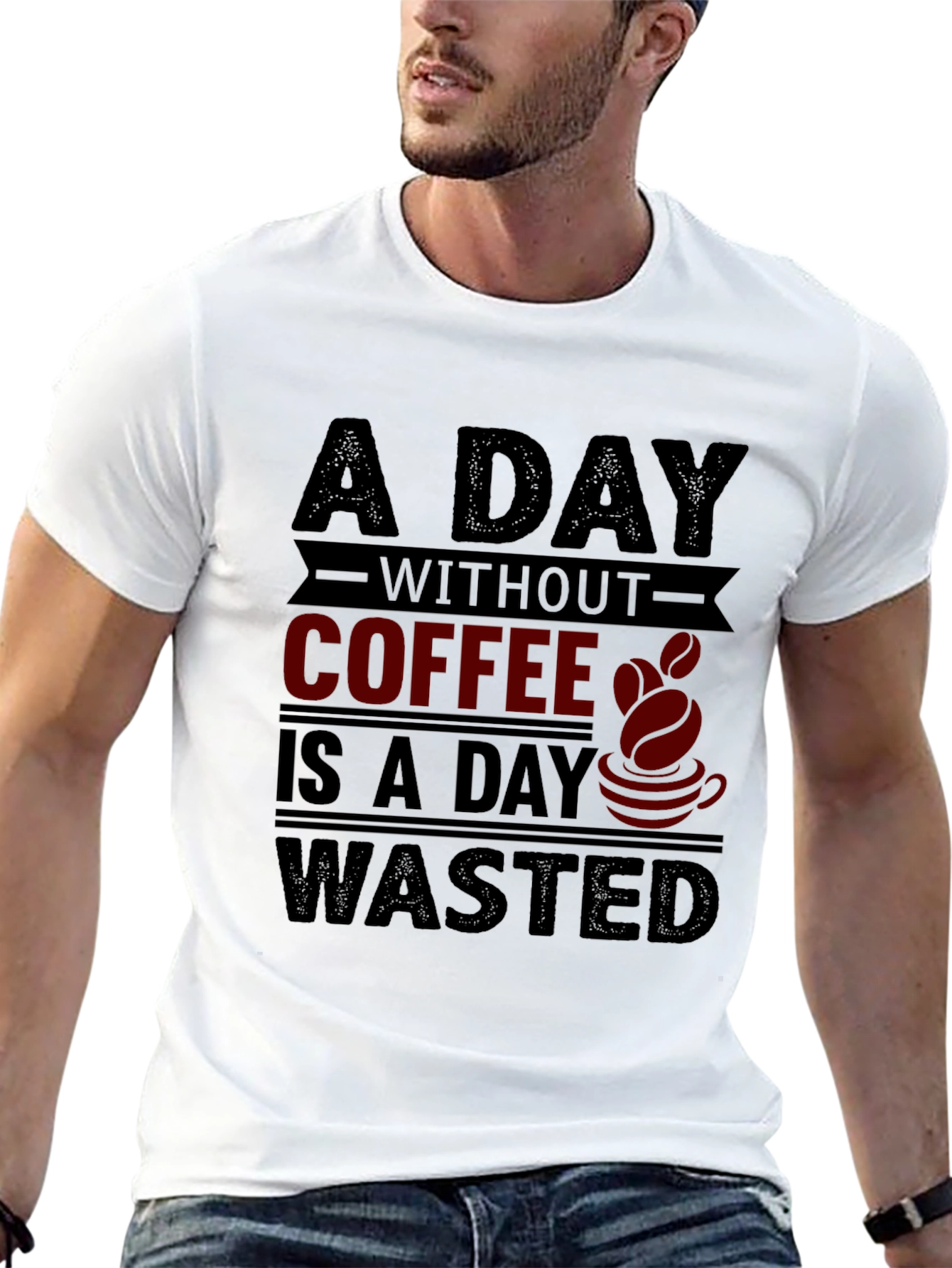 Black Coffee Lover T-Shirt - A Day Without Coffee is Wasted view 13