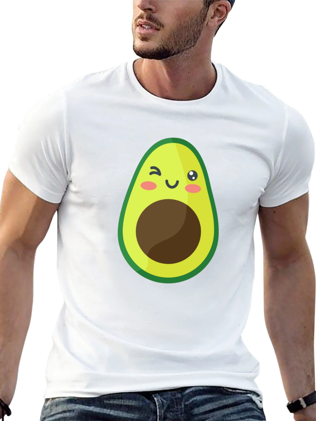 Black Cute Avocado Graphic Black T-Shirt view 13