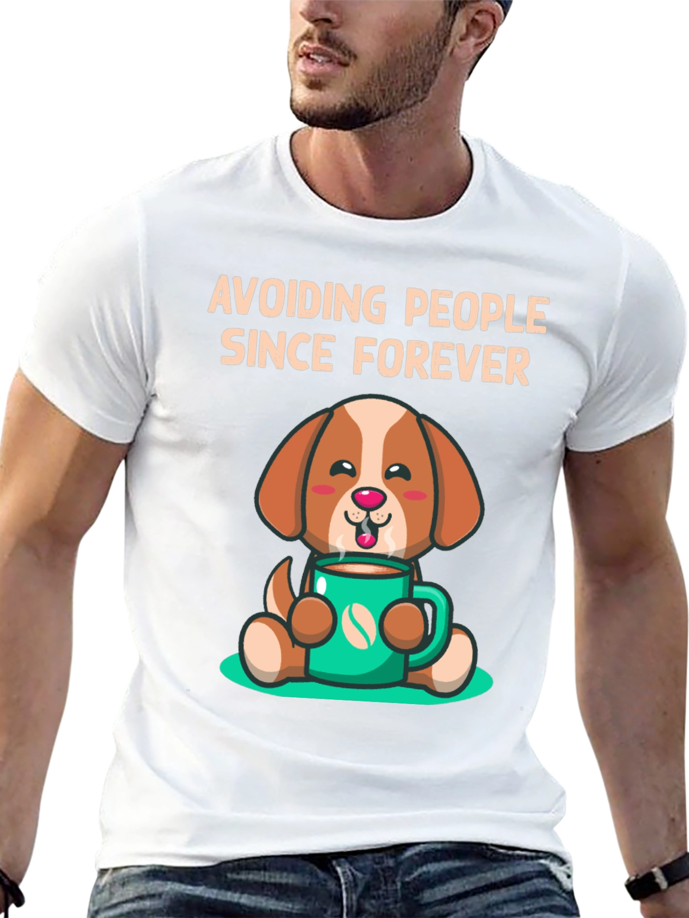 Black Avoiding People Dog T-Shirt view 13