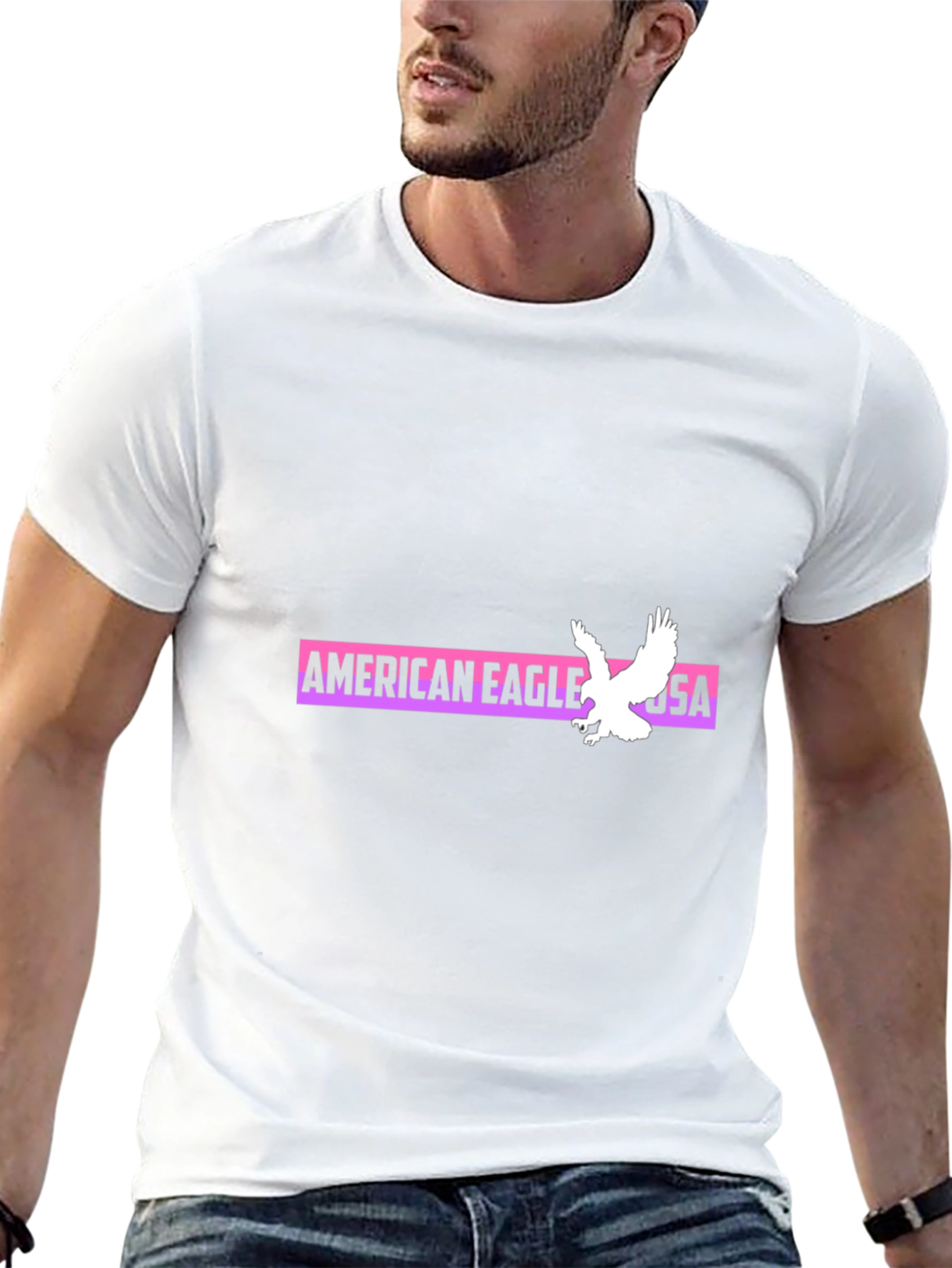 Black American Eagle USA Graphic T-Shirt view 13