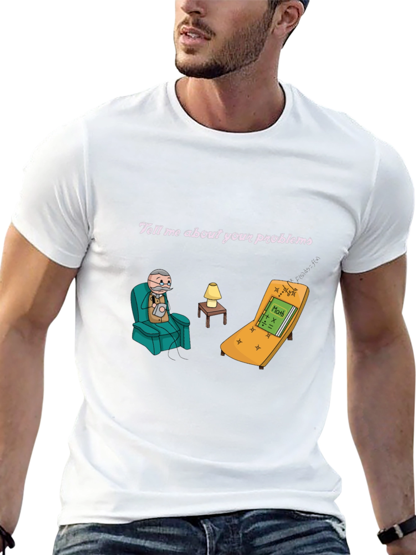 Black Math Problems Therapy T-Shirt view 13