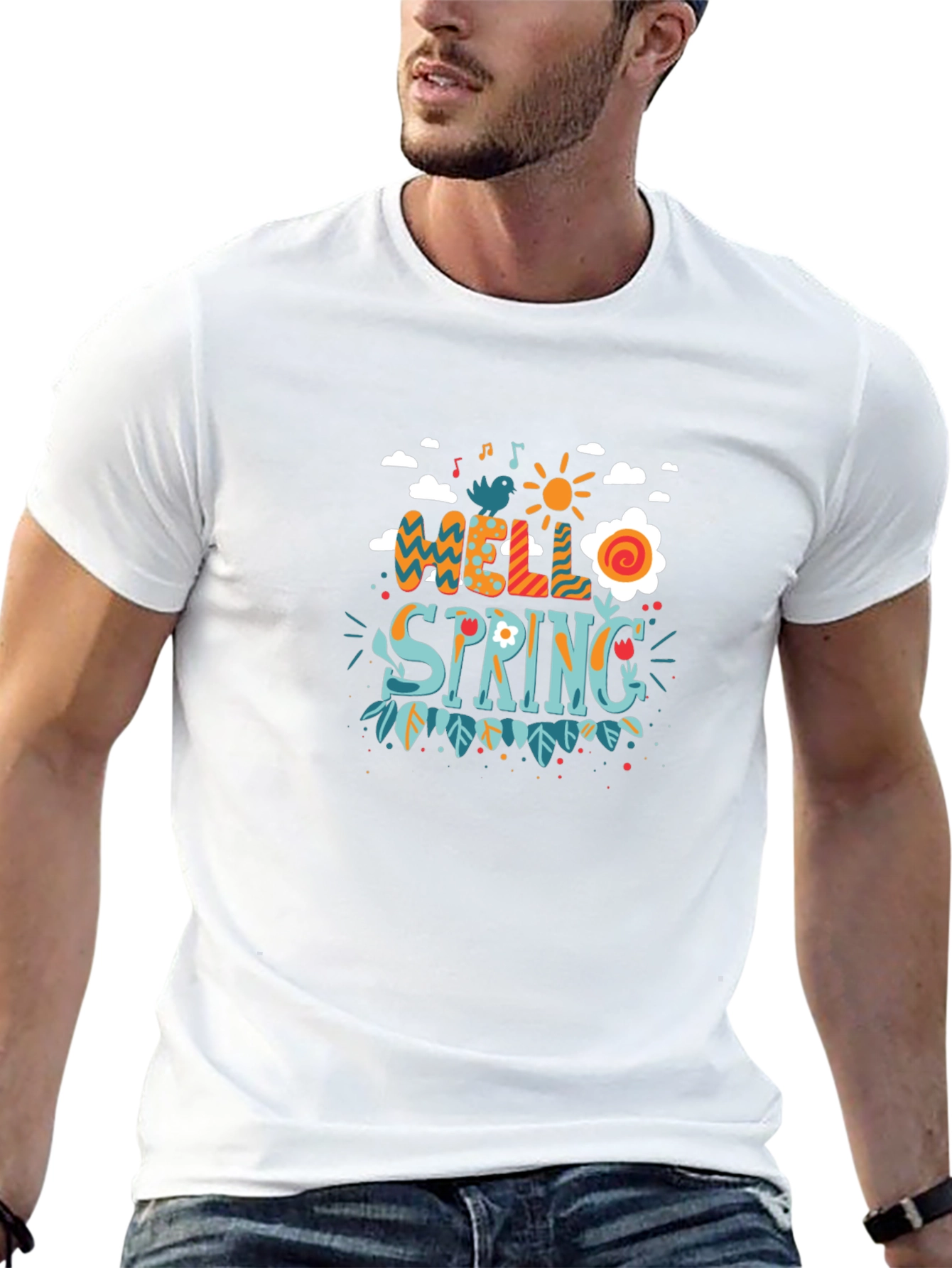 Hello Spring Graphic Tee - Black - 13