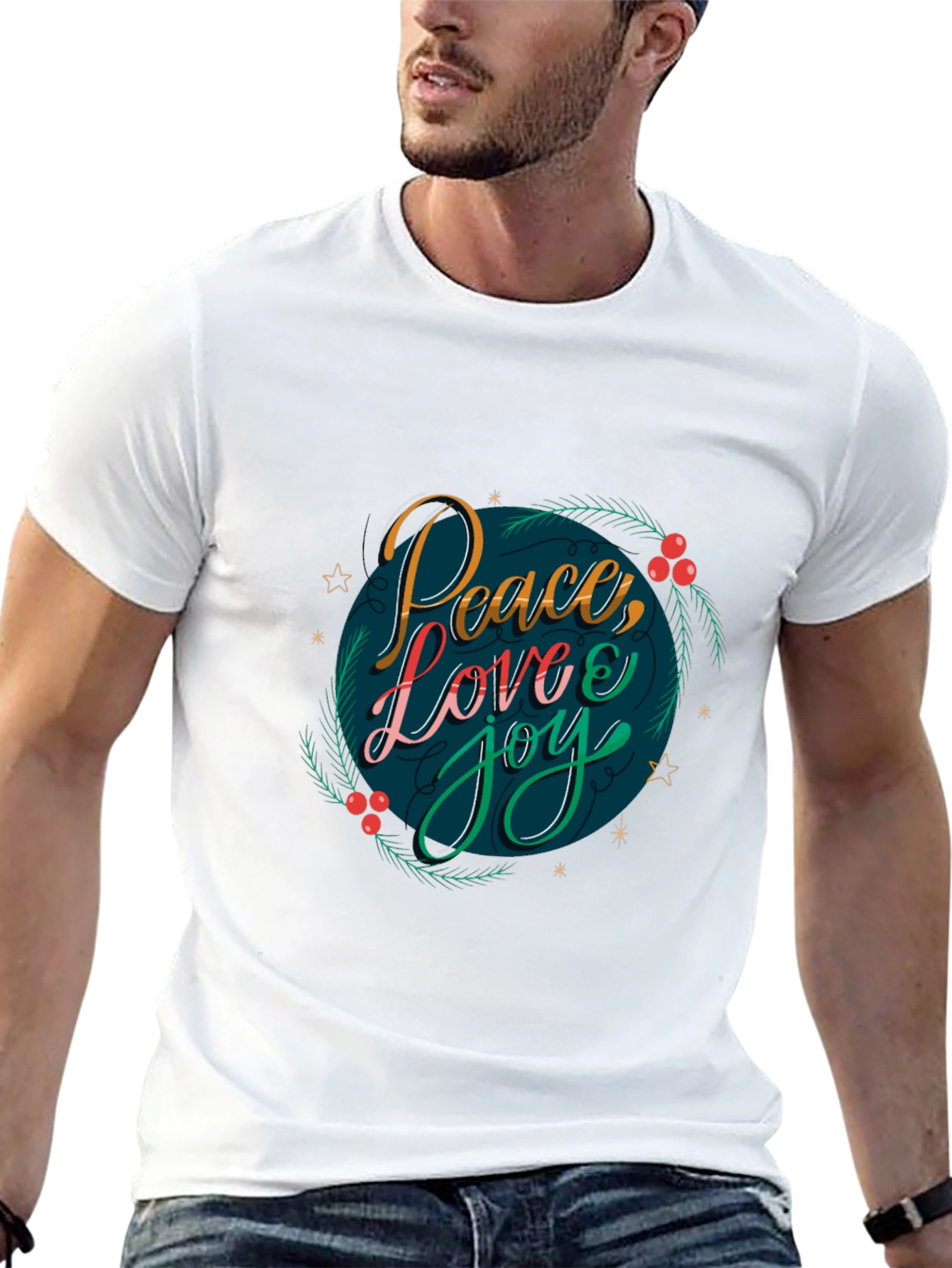 Black Peace Love Joy Holiday Graphic Tee view 13