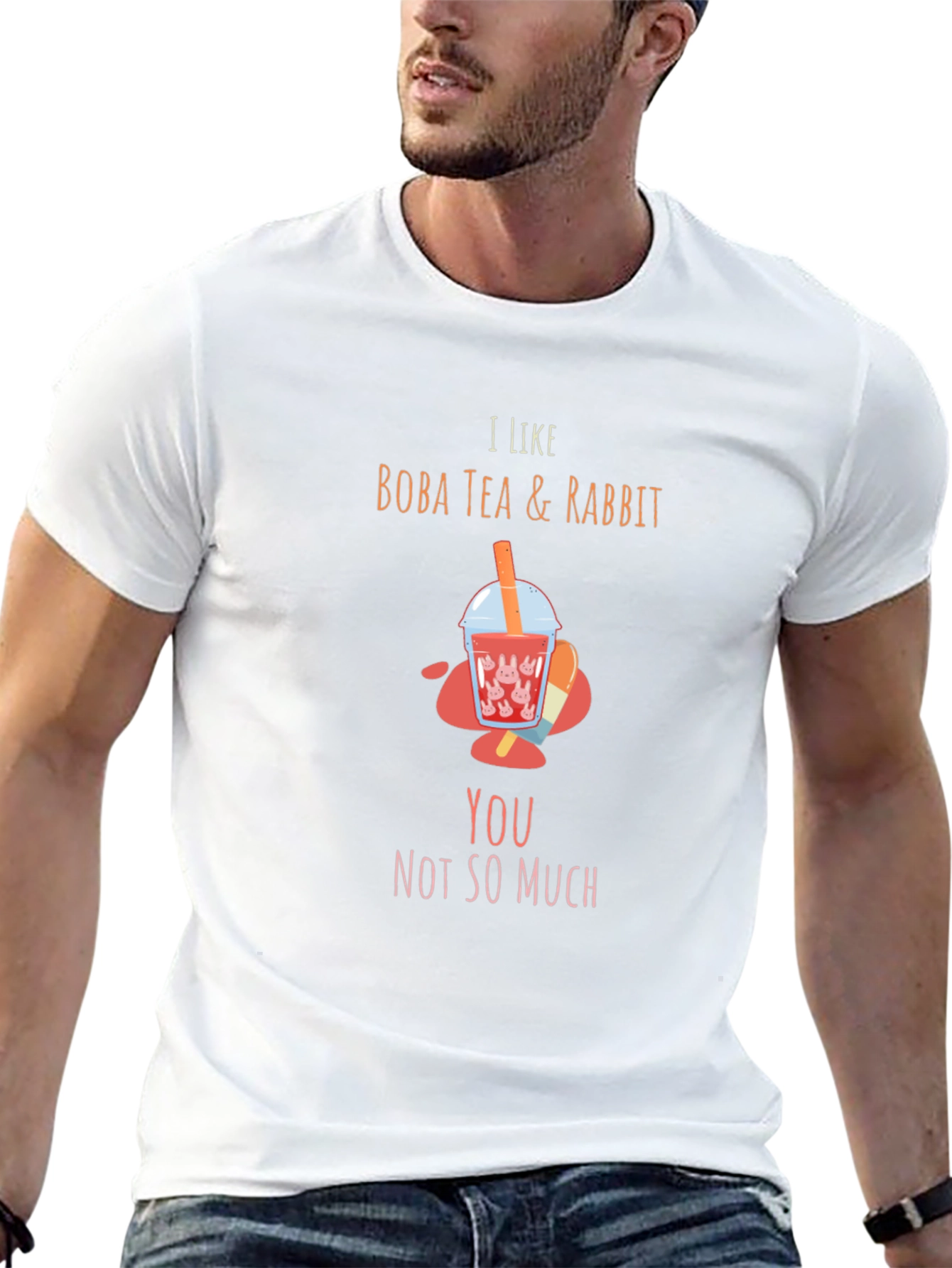 Black Boba Tea & Rabbit T-Shirt: I Like Boba, Not You! view 13