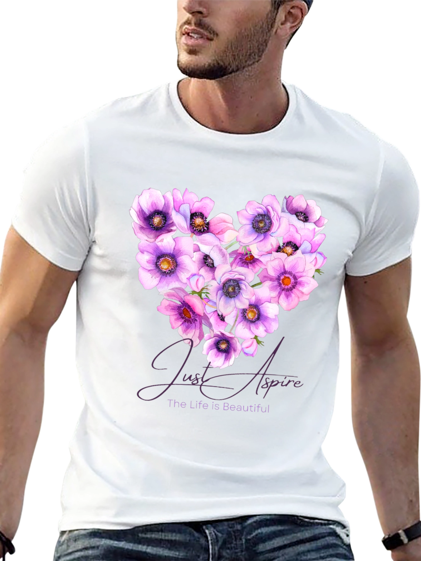 Floral Heart T-Shirt: Just Aspire - 13