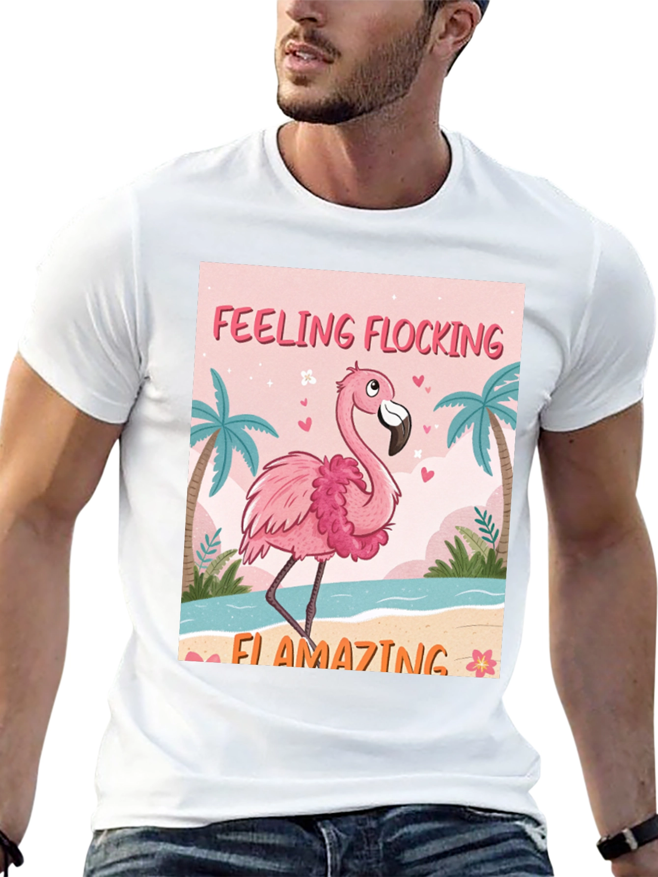 Black Feeling Flocking Flamazing Flamingo Graphic Tee view 13