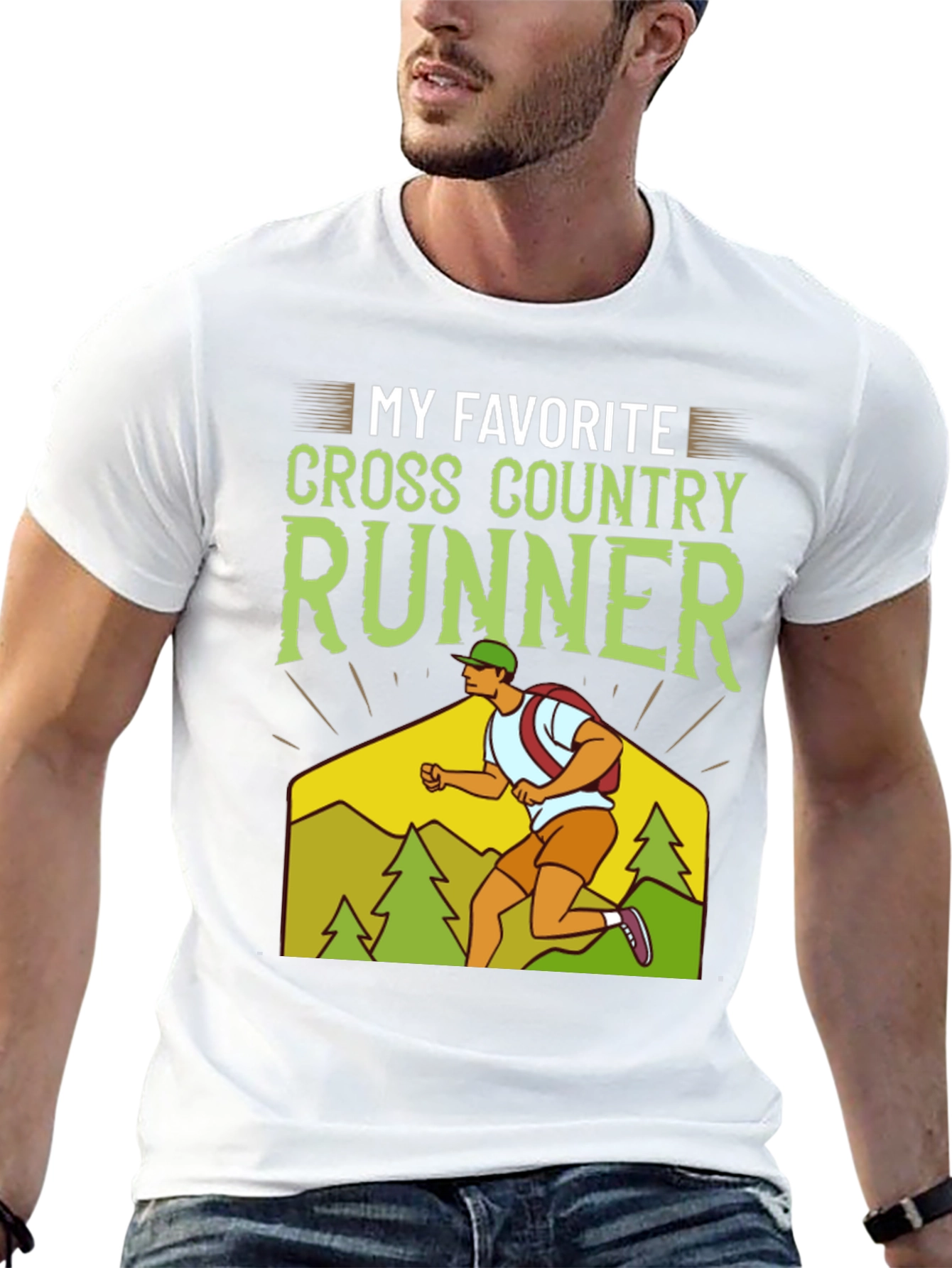 Black My Favorite Cross Country Runner Graphic T-Shirt view 13