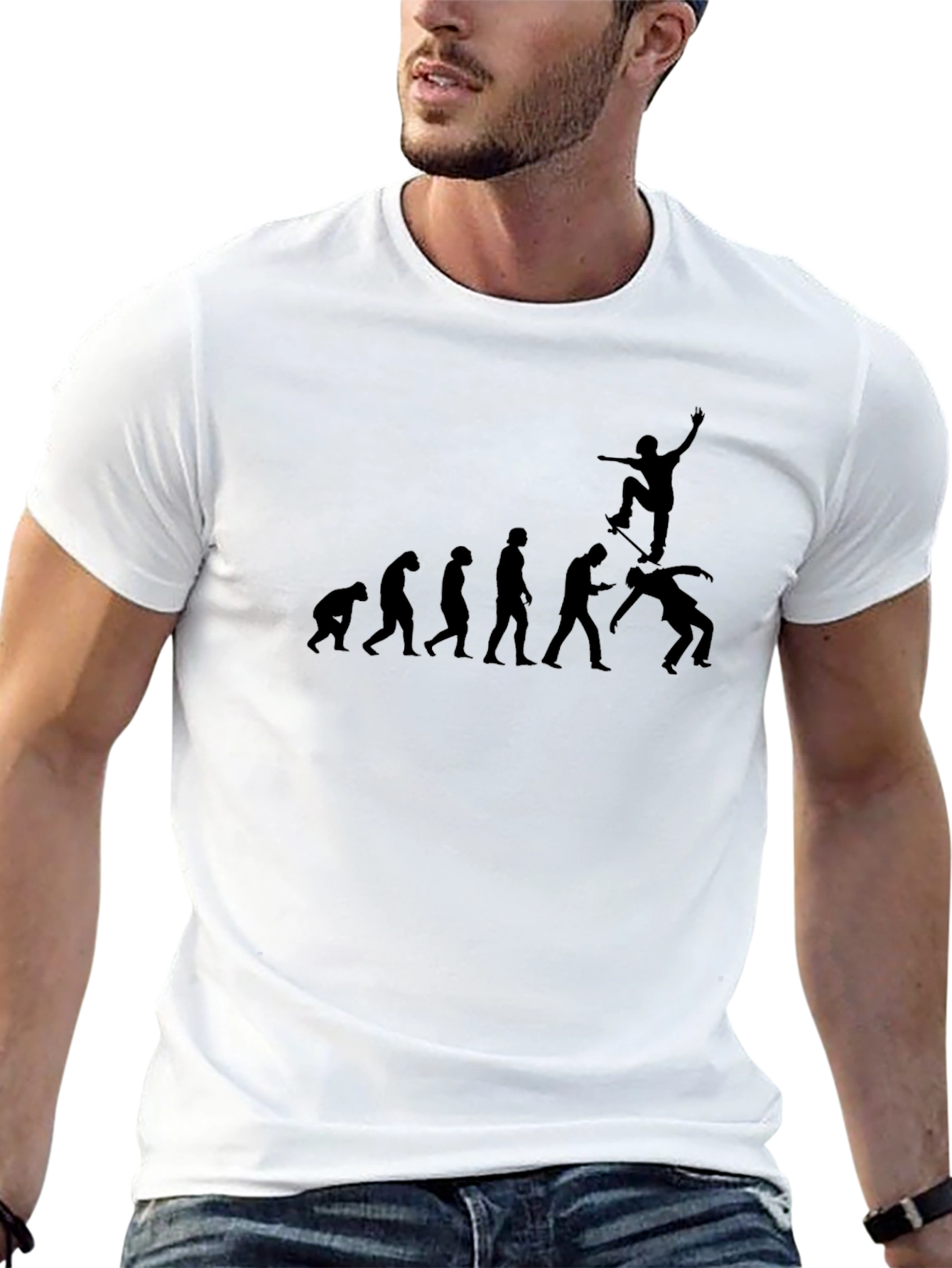 Black Skate Evolution Graphic Tee - Black Cotton T-Shirt view 13