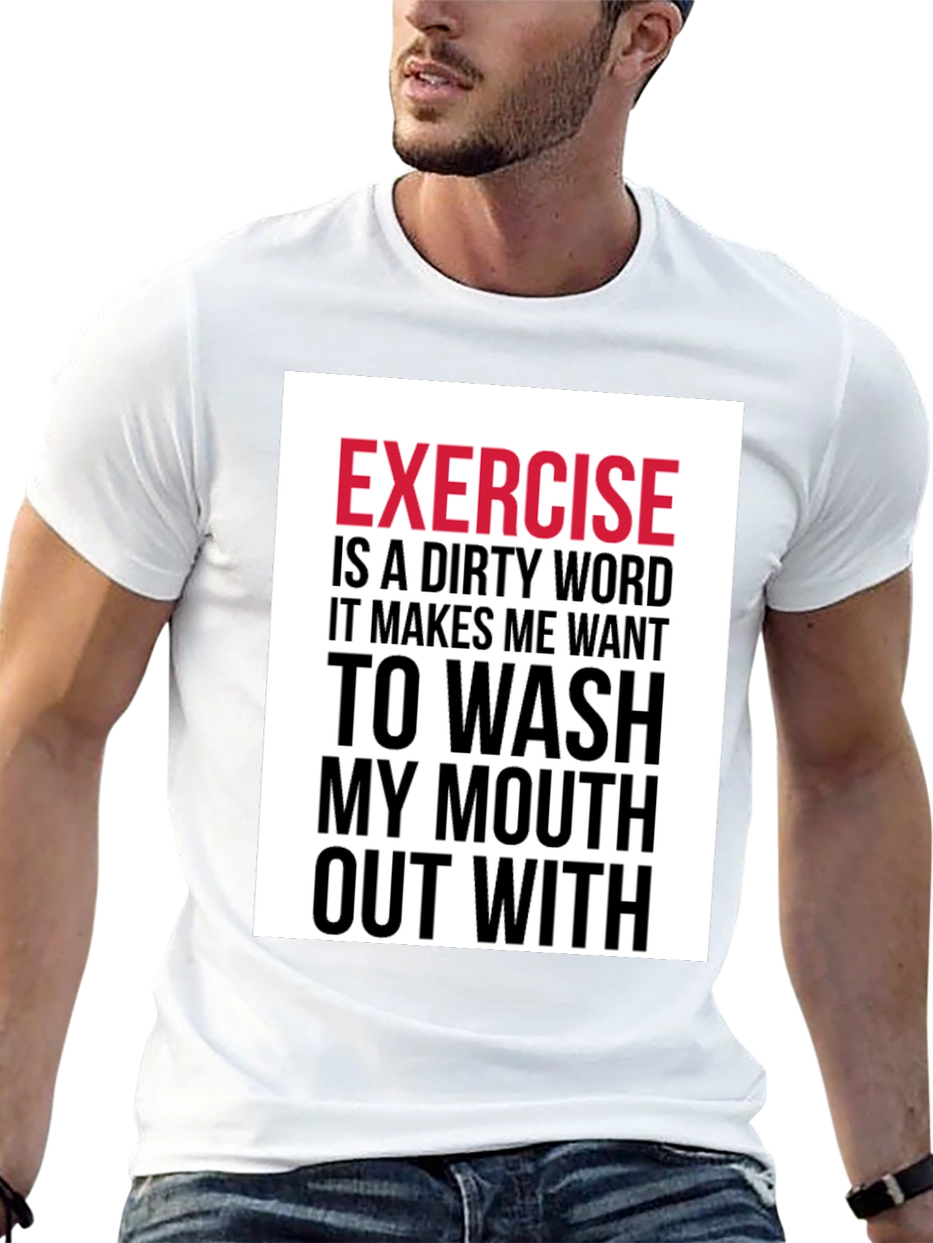 Black Funny Exercise T-Shirt - Dirty Word Graphic Tee view 13