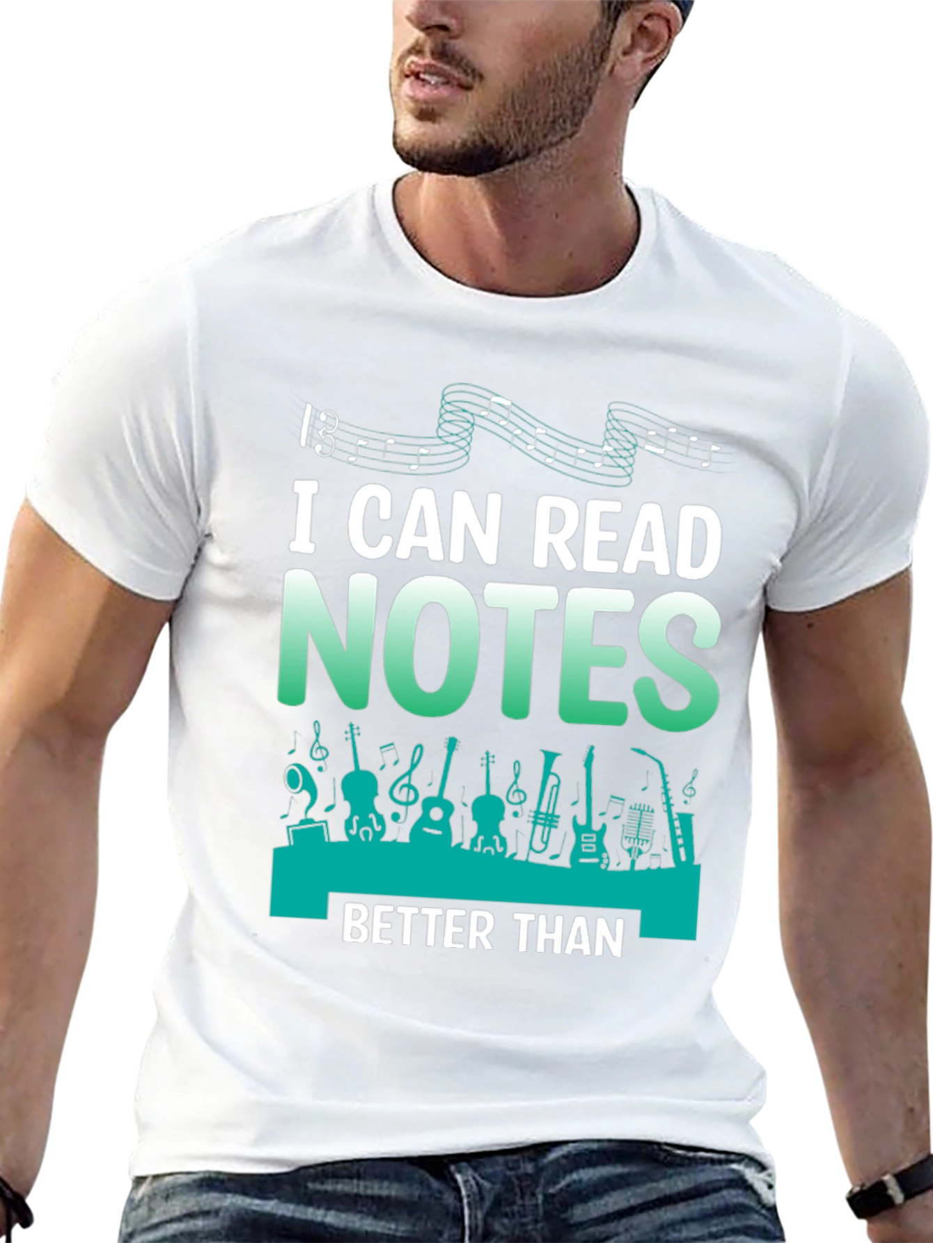 Black Musician T-Shirt: I Can Read Notes Better Than view 13