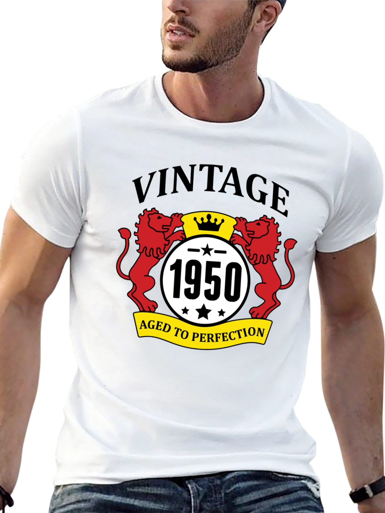 Black Vintage 1950 Aged to Perfection Black T-Shirt view 13