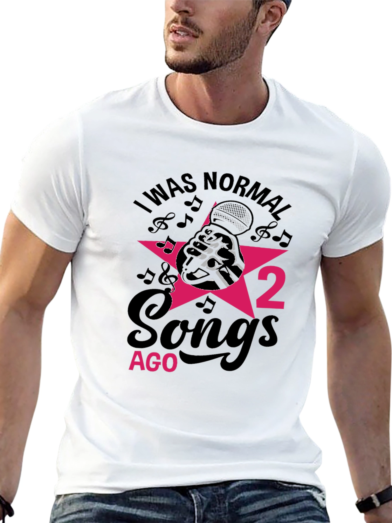 Black I Was Normal 2 Songs Ago Men's T-Shirt view 13