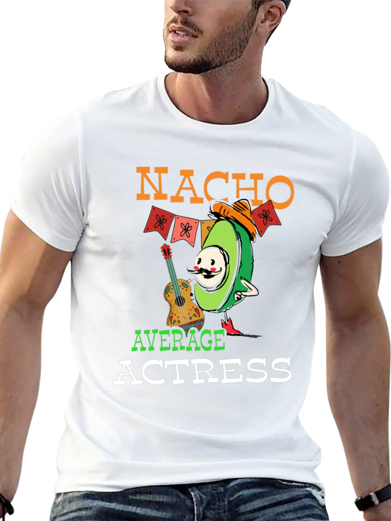 Black Nacho Average Actress Graphic T-Shirt view 13