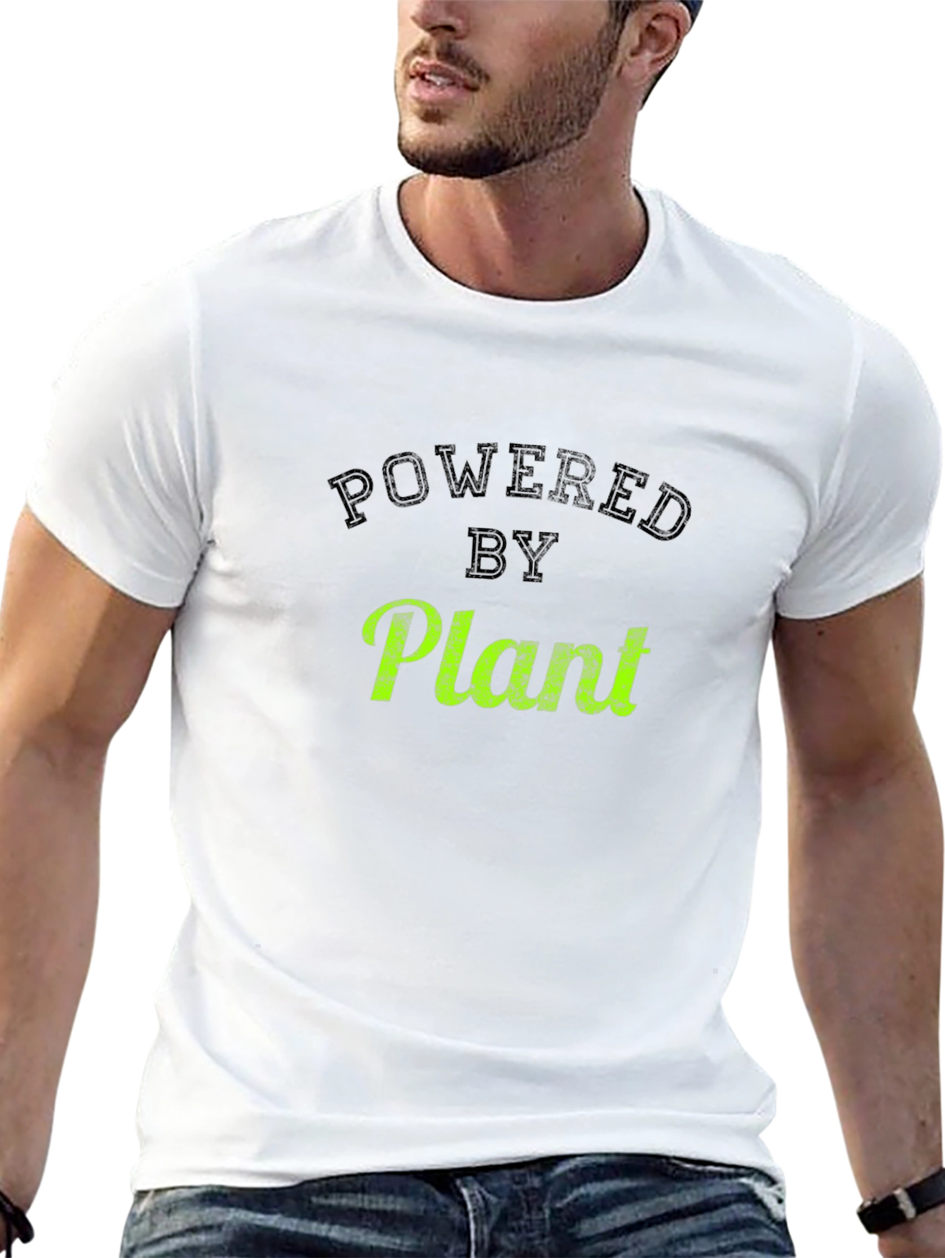 Black Powered by Plant Tee - Vegan Lifestyle Apparel view 13